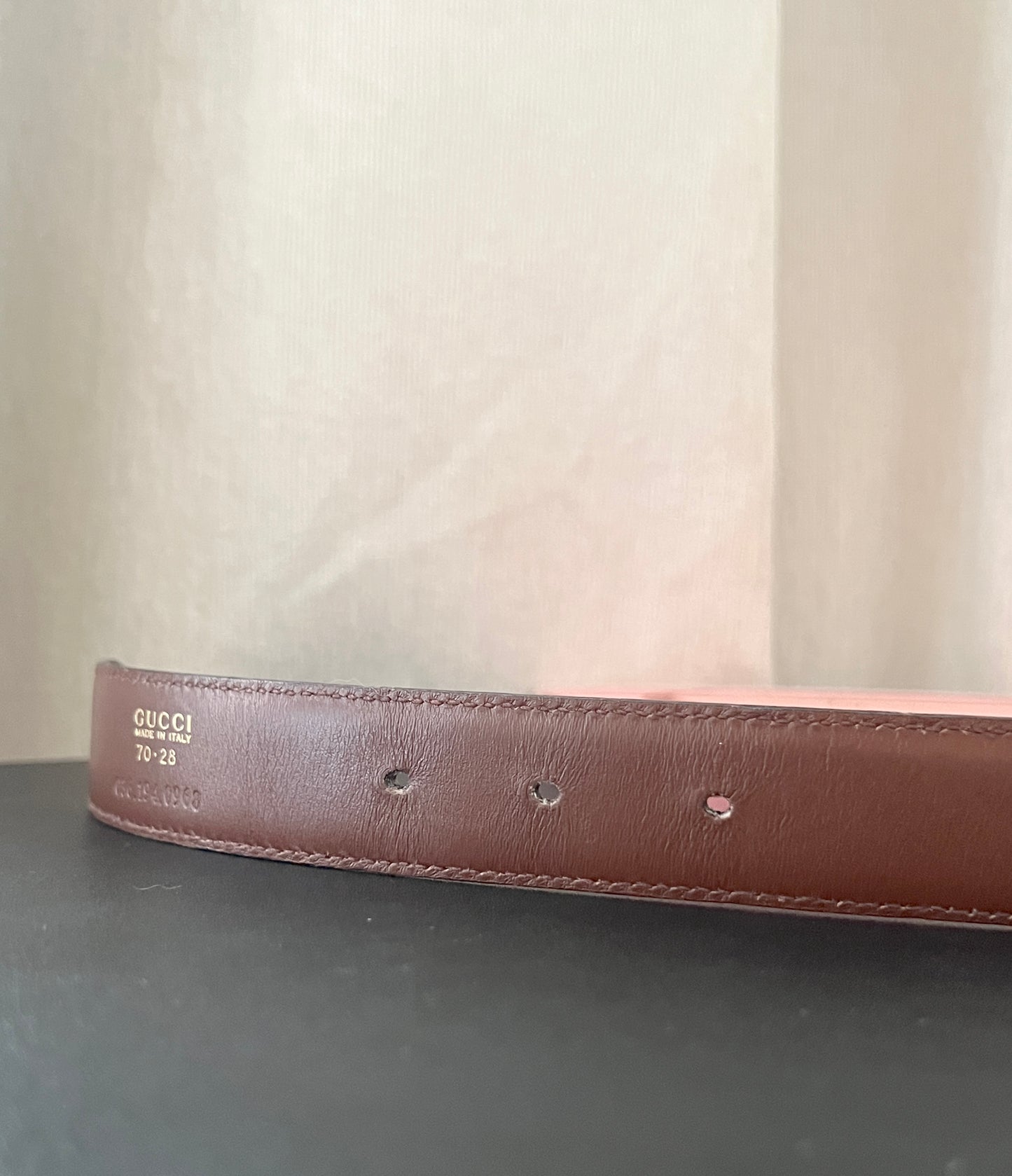 Gucci馬蹄金色皮帶扣罕有雙面啡黑色皮帶 日本中古二手Vintage
