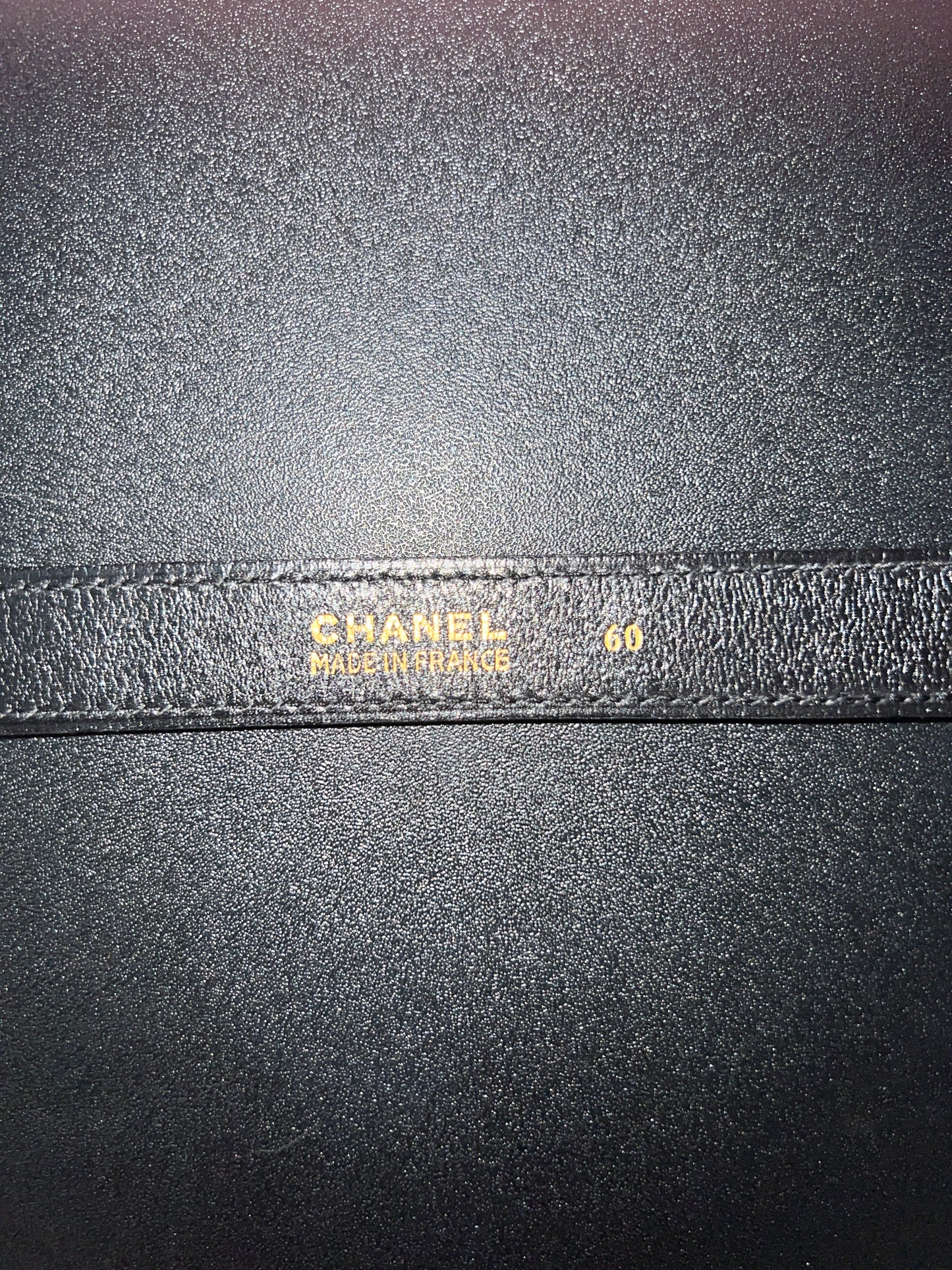 CHANEL極稀有黑色CC logo中古皮帶 極美品 日本Vintage