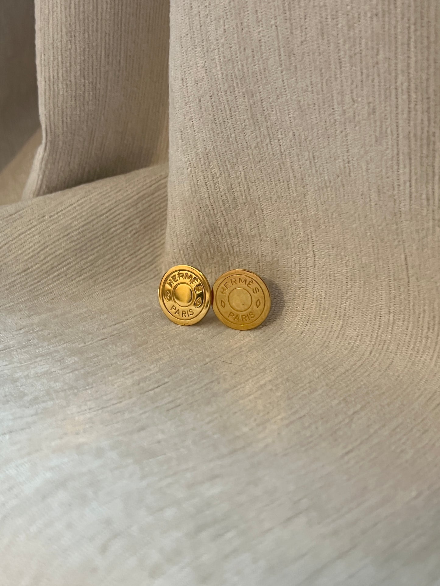 Hermes Clip-on earrings經典金色耳夾 原裝盒 美品 日本Vintage