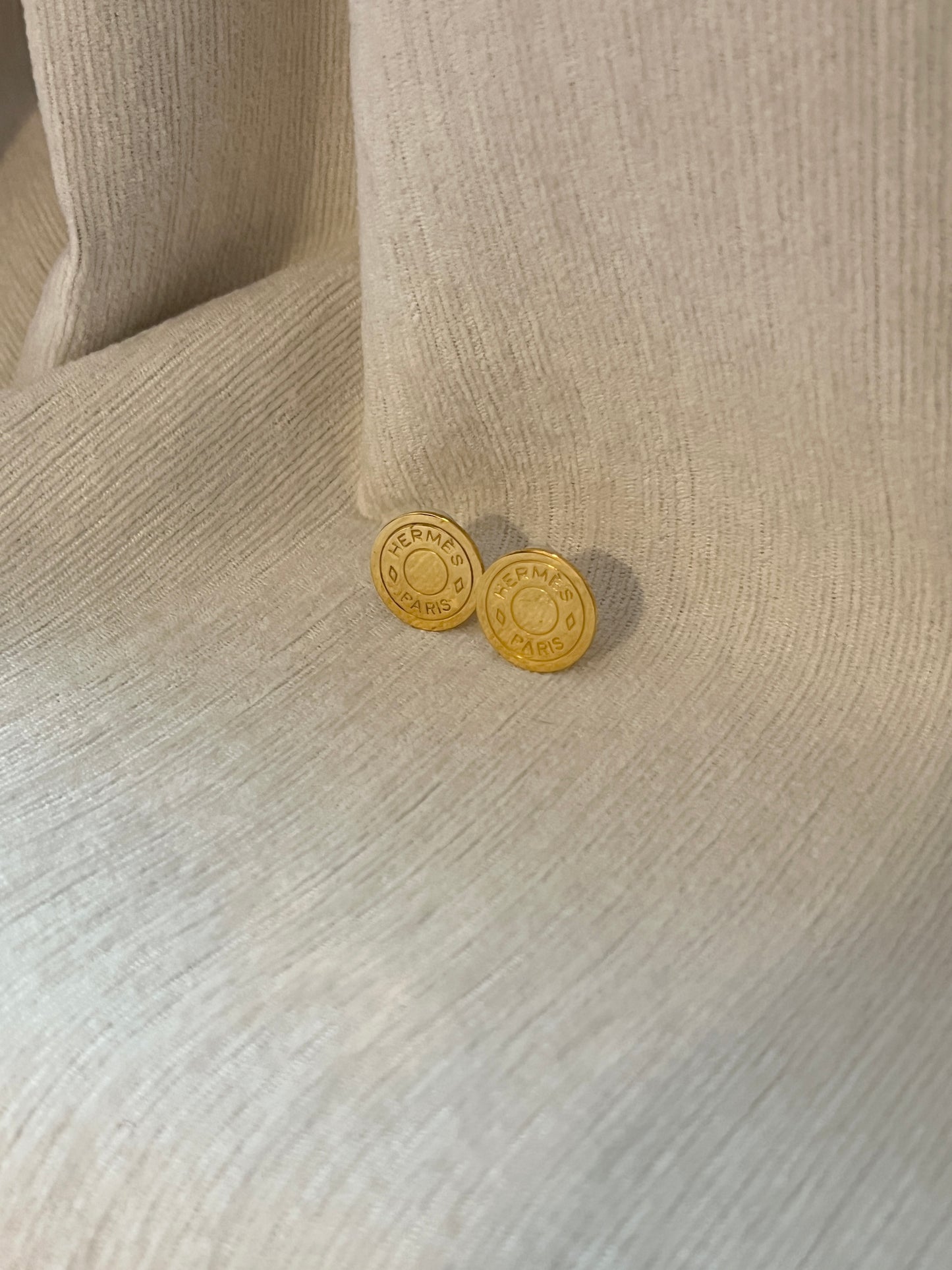Hermes Clip-on earrings經典金色耳夾 原裝盒 美品 日本Vintage