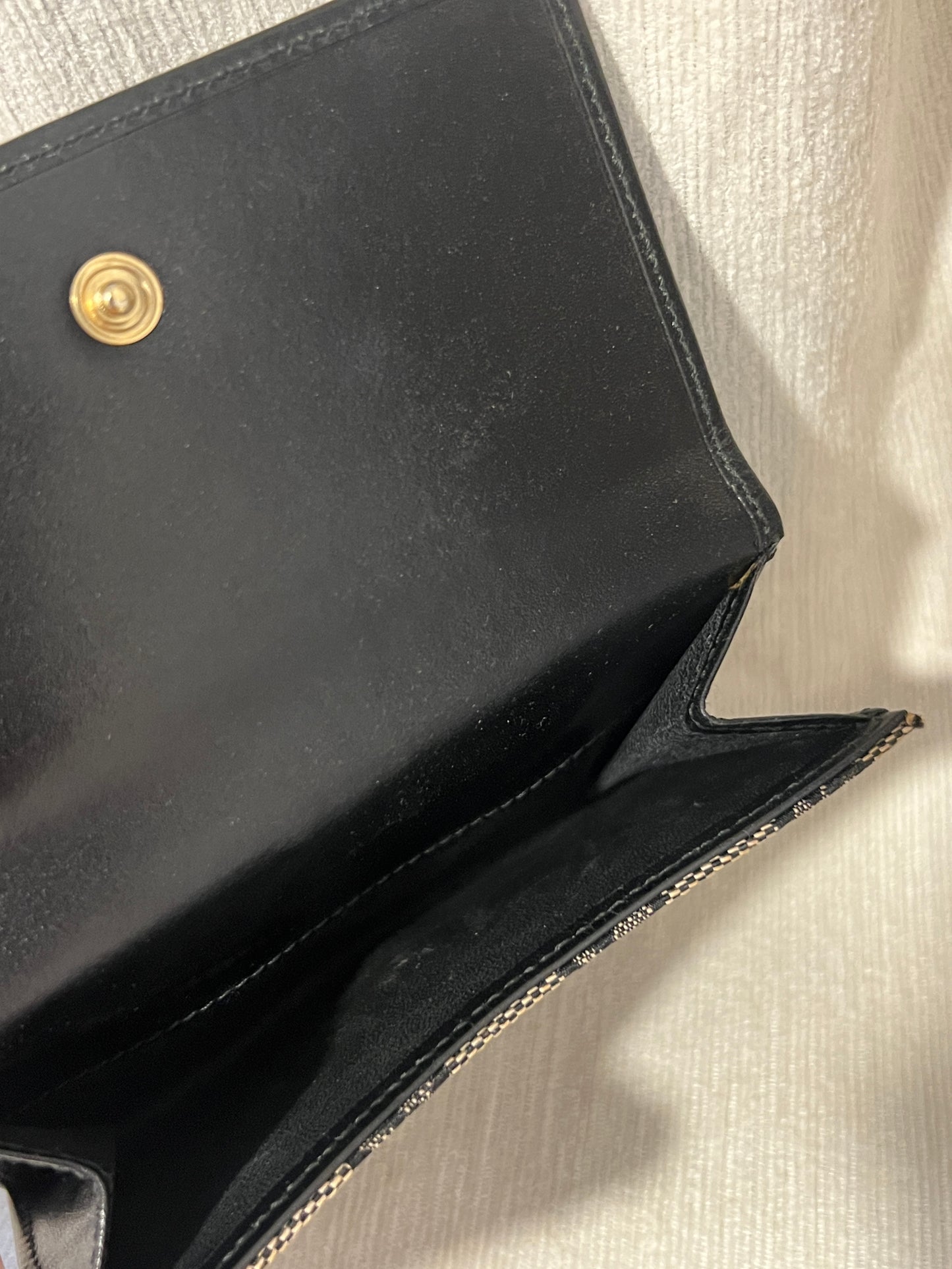 Gucci黑色老花中古錢包短夾 連散子包位置 日本中古二手Vintage