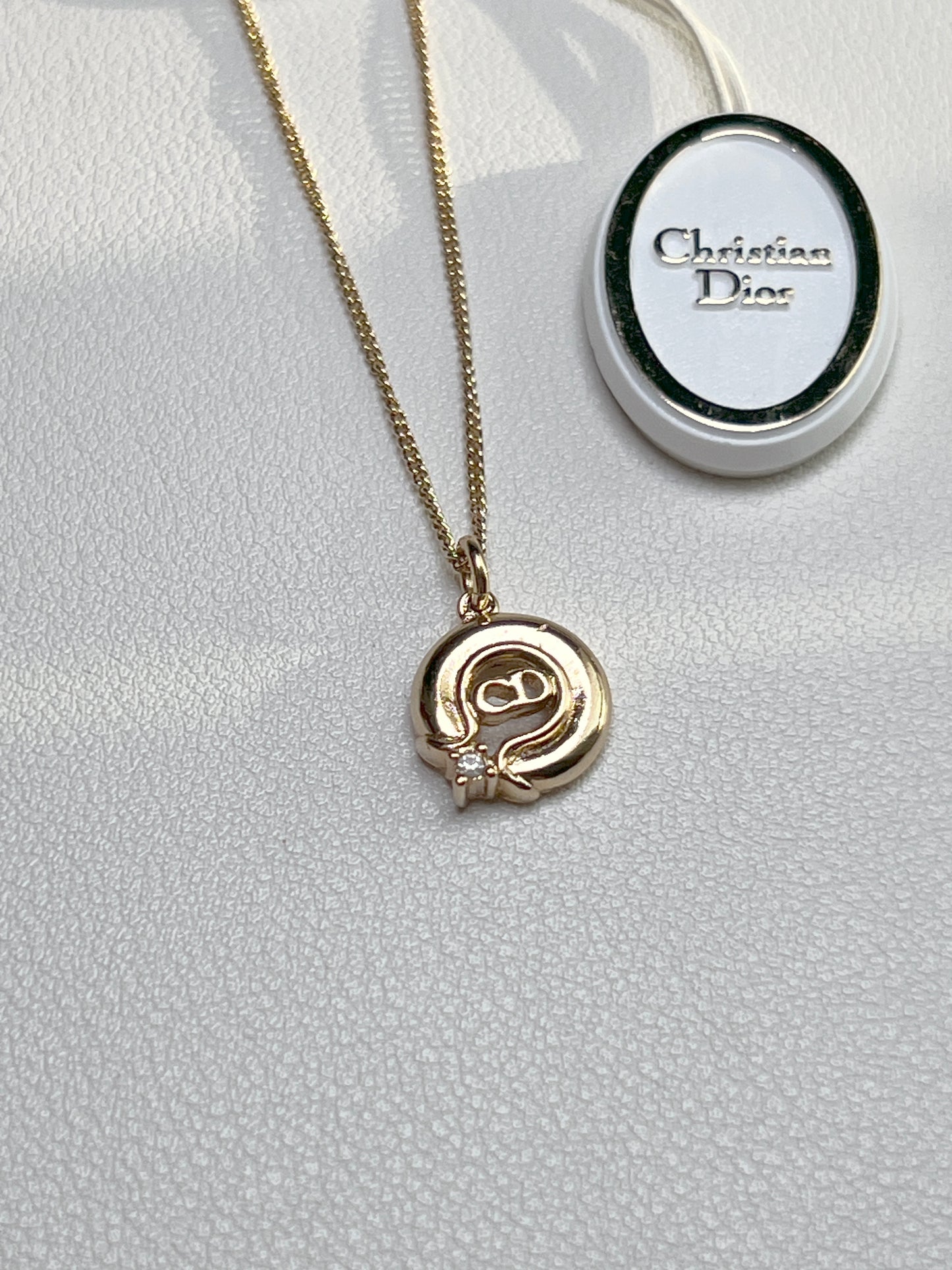 Dior CD水鑽頸鏈項鏈 情人節禮物 附飾物盒 日本中古Vintage