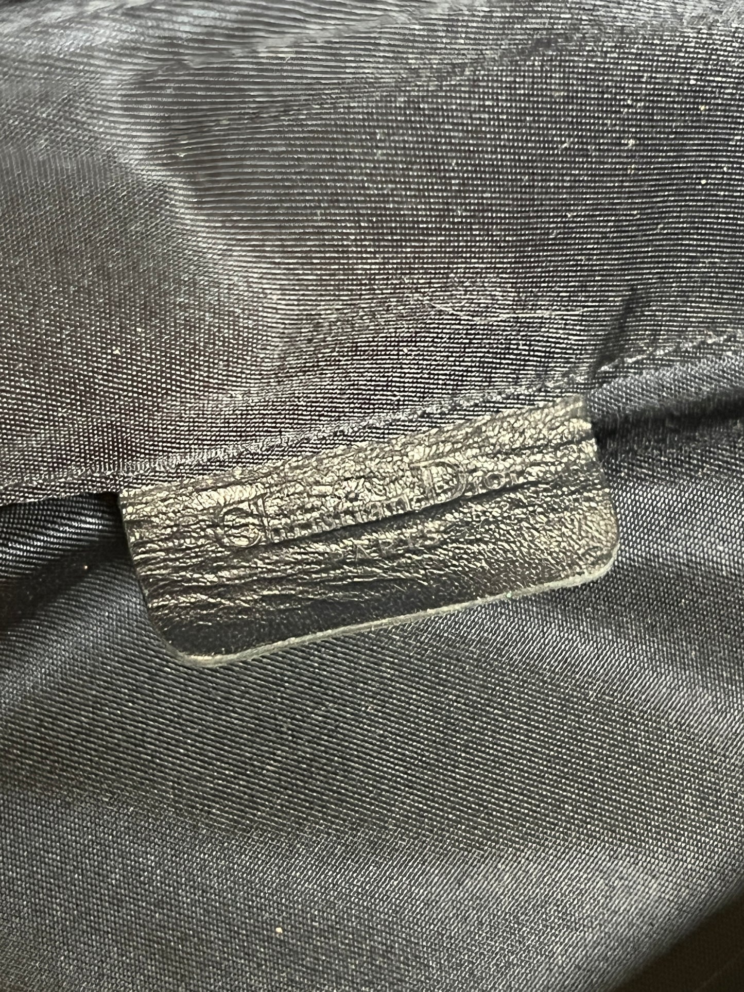 Dior深藍色馬鞍手拿包肩背側肩袋 贈金屬肩帶及珍珠吊飾 中古Vintage