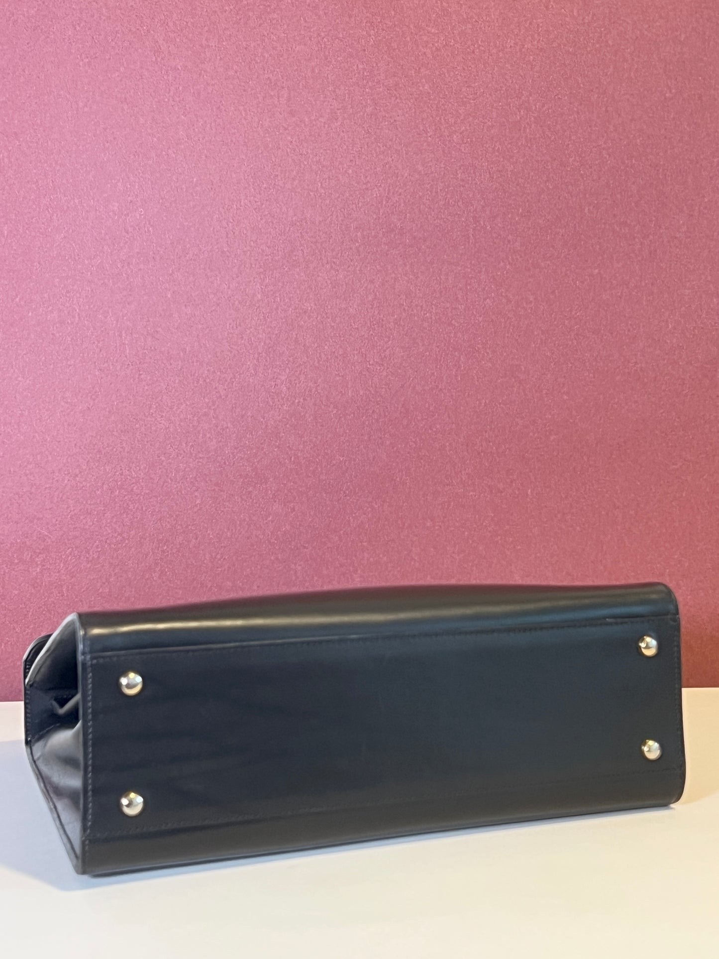 Celine席琳獨特開蓋設計黑色皮革中古手提袋肩背包 日本vintage