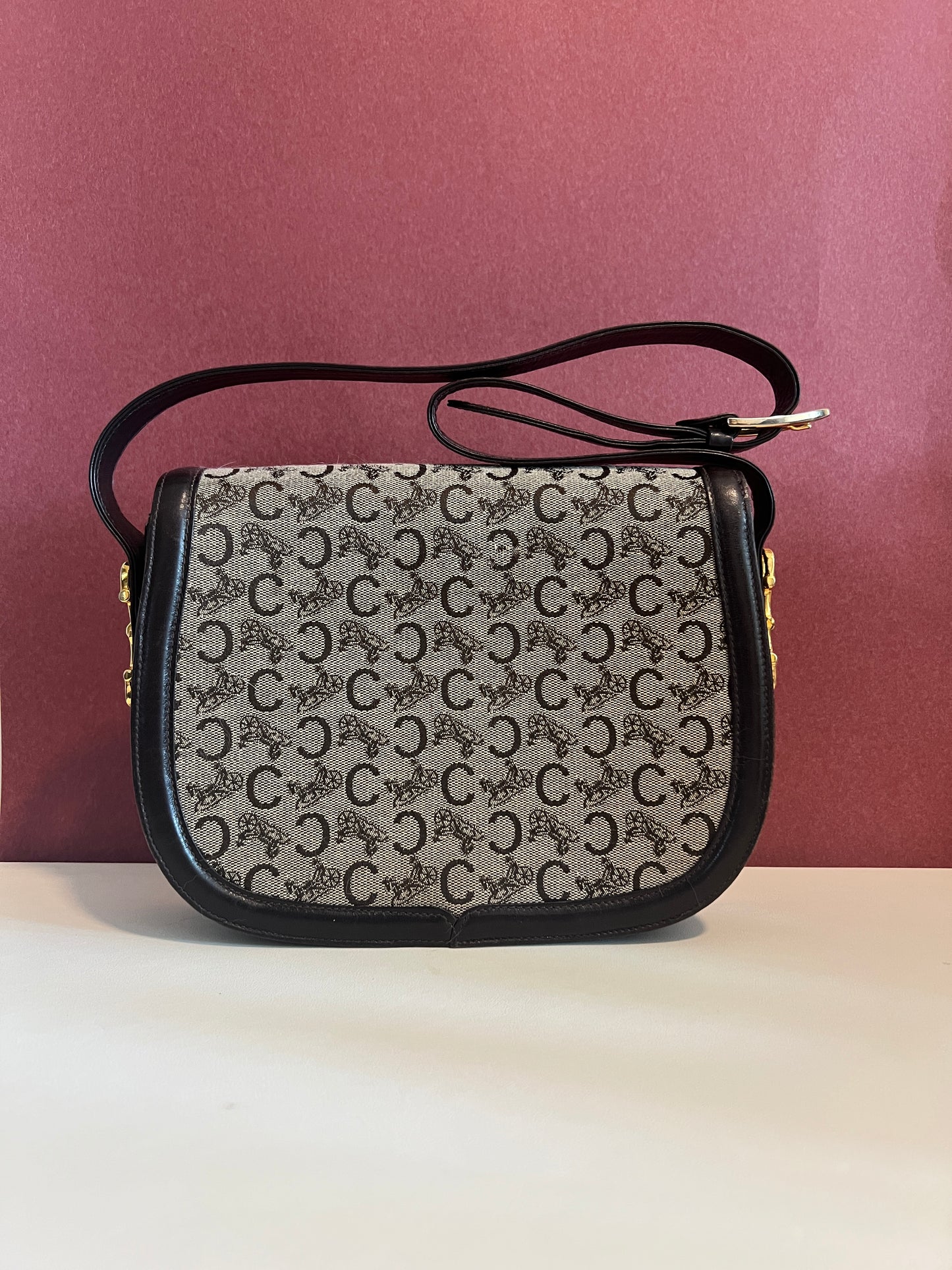 Celine 中古馬車扣啡色腋下包肩背側背斜背袋 日本vintage