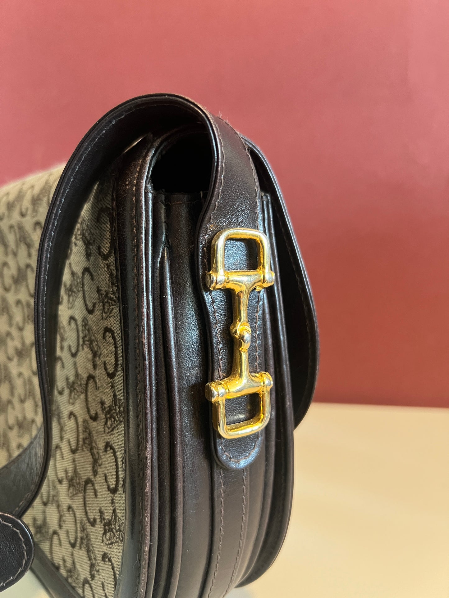 Celine 中古馬車扣啡色腋下包肩背側背斜背袋 日本vintage