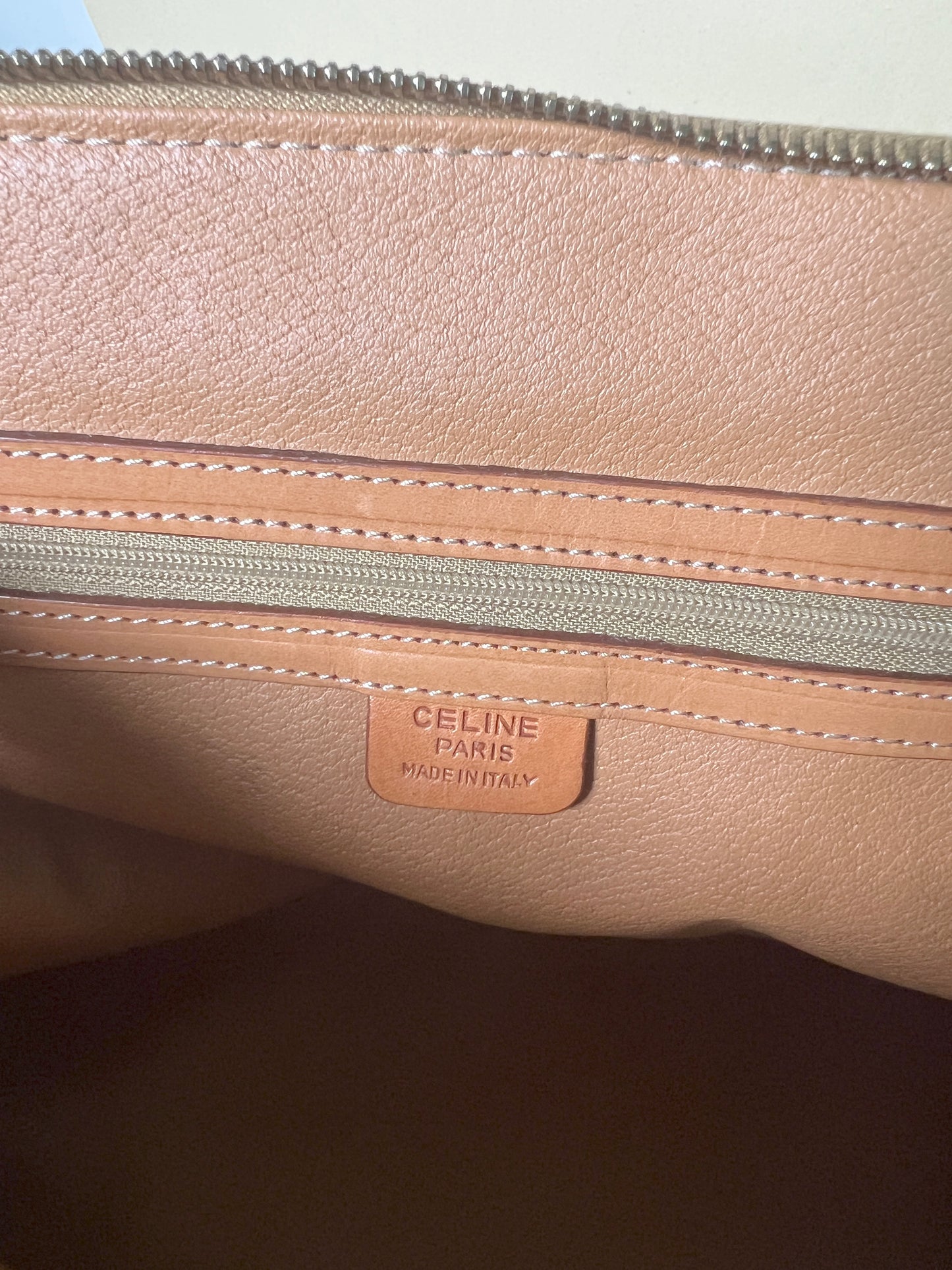 Celine絕版中古凱旋門啡色皮革貝殼包手提斜背包 原裝肩帶 日本Vintage
