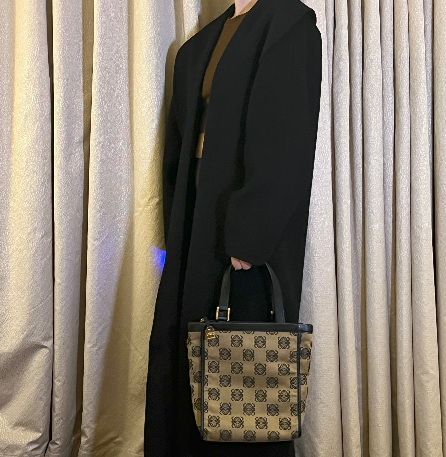 LOEWE稀有小琴譜手提側肩包 贈金屬鏈條肩帶 中古Vintage