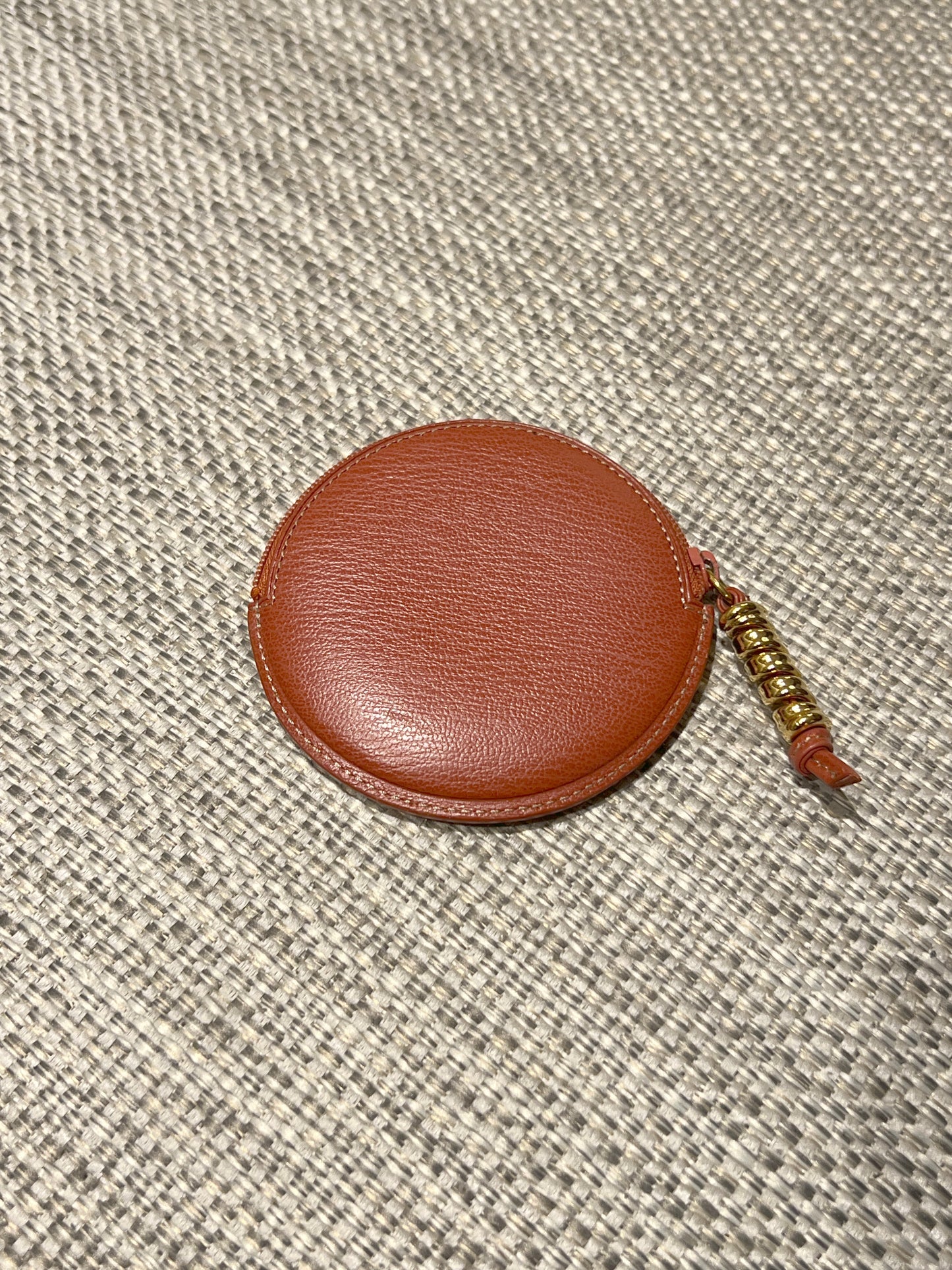 Loewe紅色紋理圓形蛇骨散子零錢包 日本中古二手Vintage