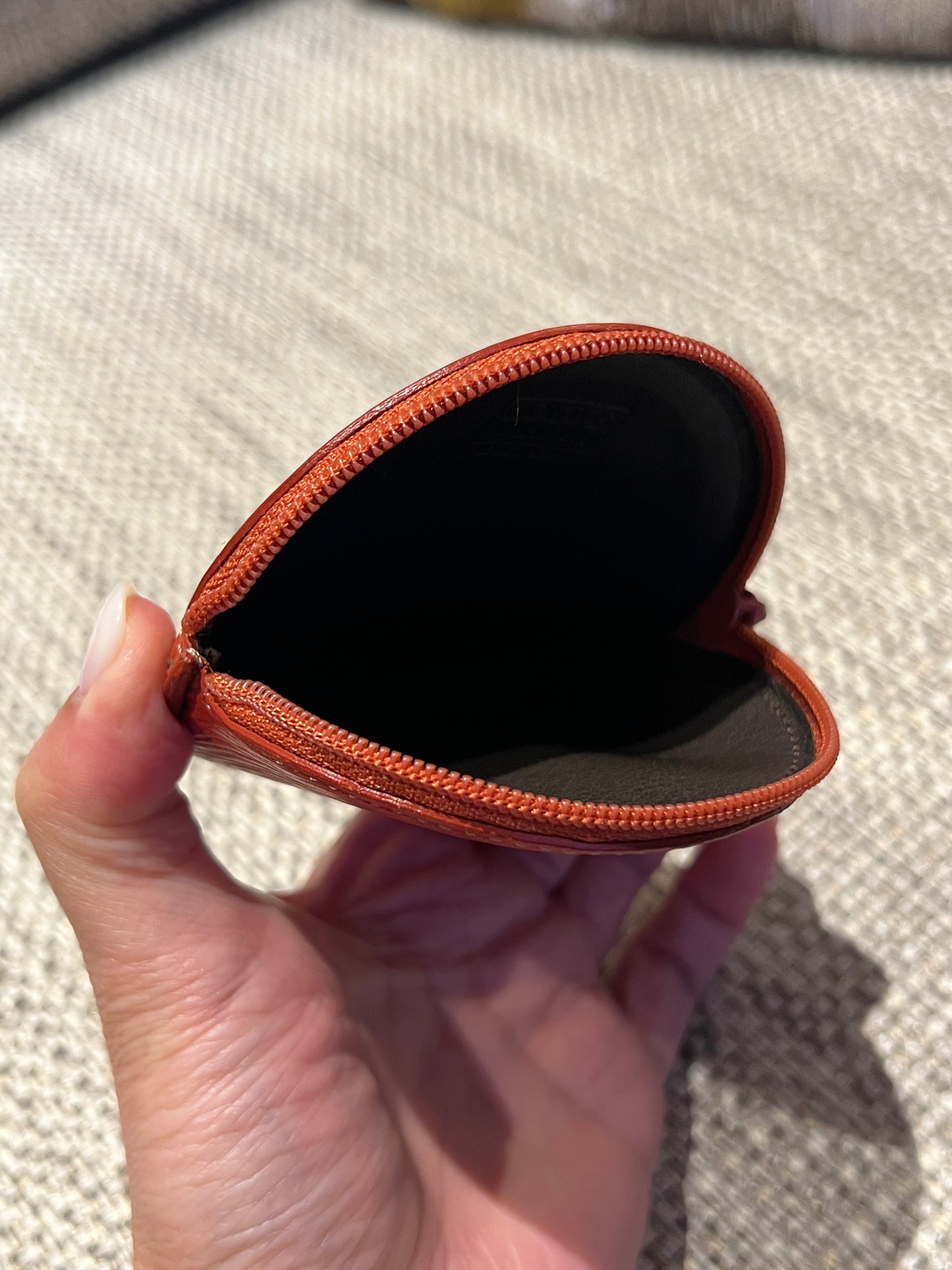 Loewe紅色紋理圓形蛇骨散子零錢包 日本中古二手Vintage