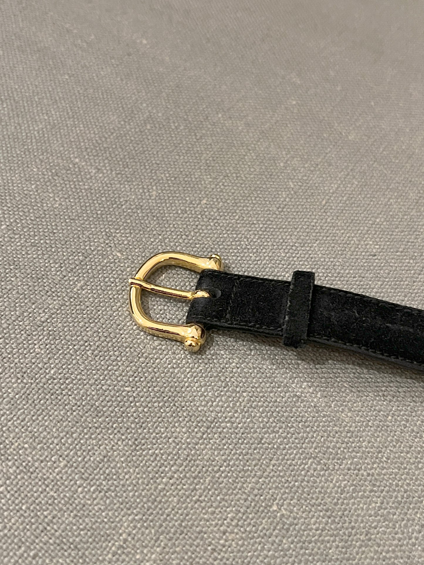 Celine罕見絕版絨面金色凱旋門鏈條皮帶腰帶