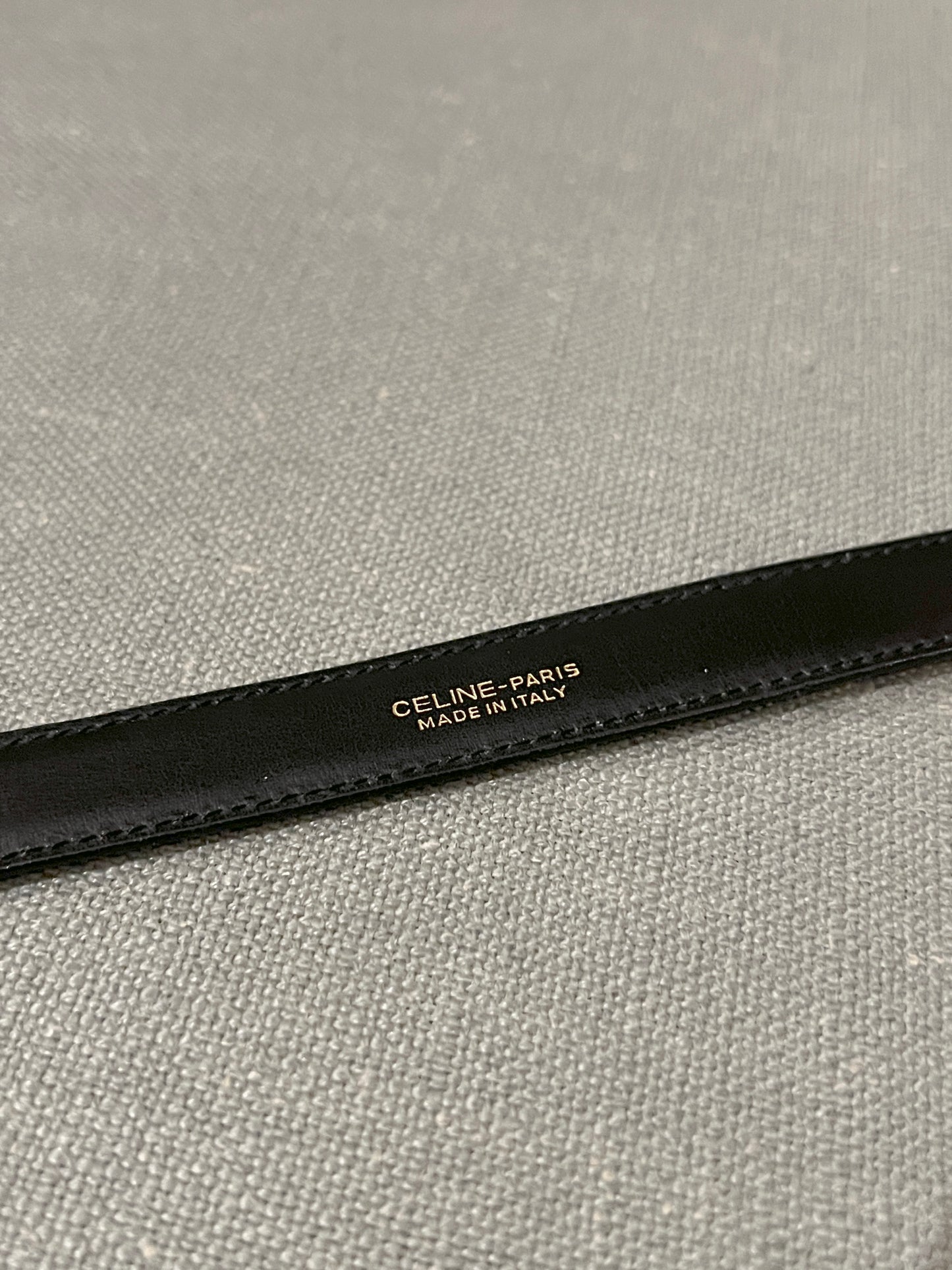 Celine罕見絕版絨面金色凱旋門鏈條皮帶腰帶