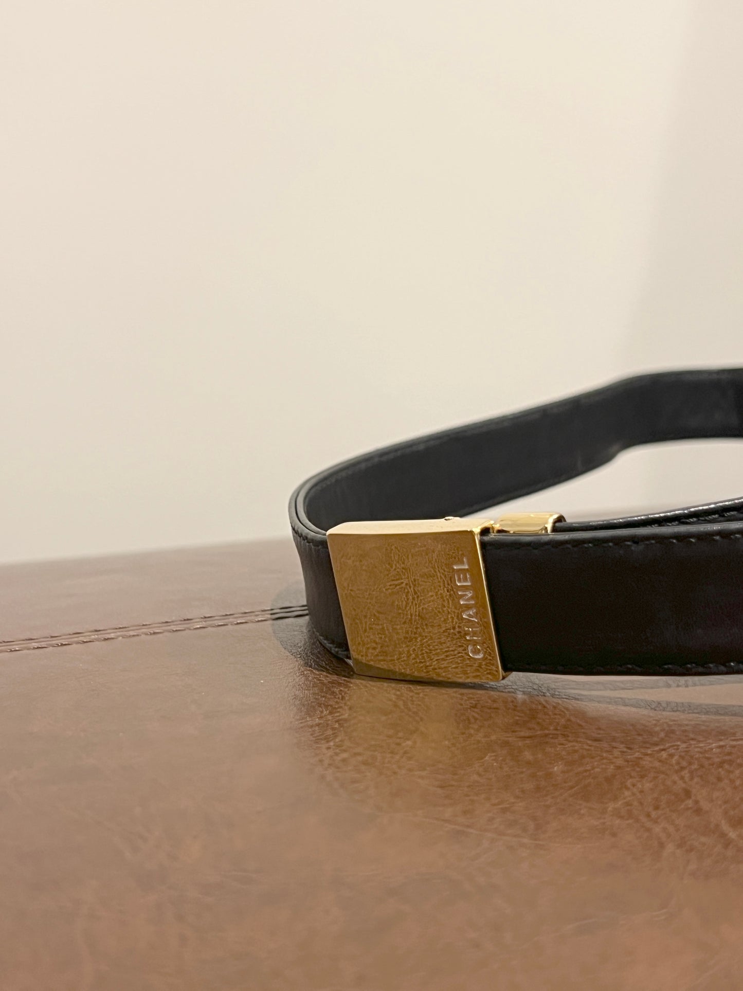 2000-2002 CHANEL中古黑色方形冰格肩背手提包 肩帶可調節 有貼