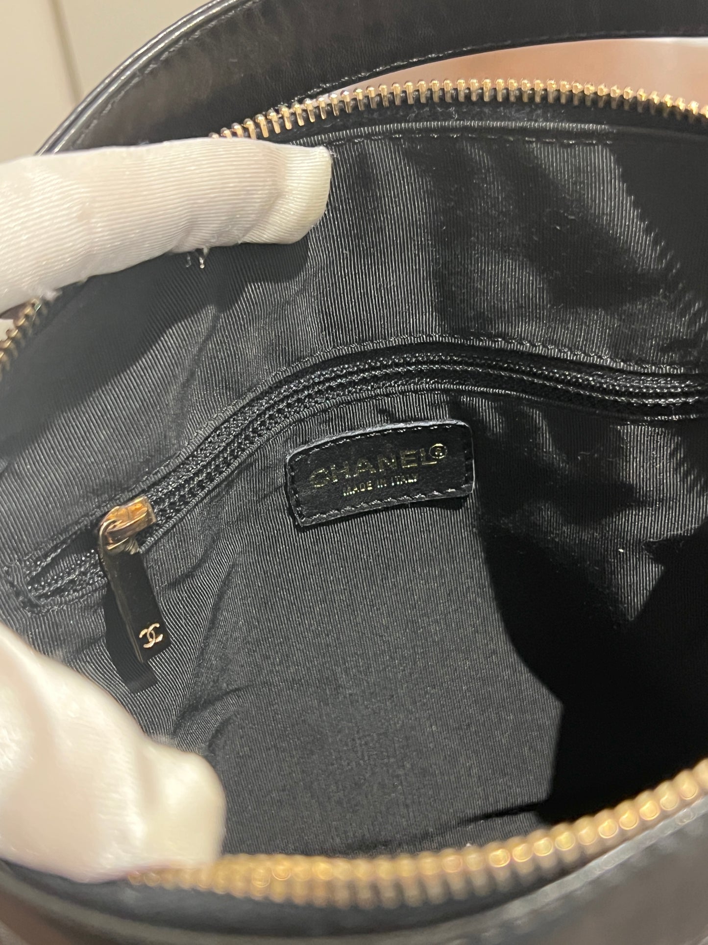 2000-2002 CHANEL中古黑色方形冰格肩背手提包 肩帶可調節 有貼