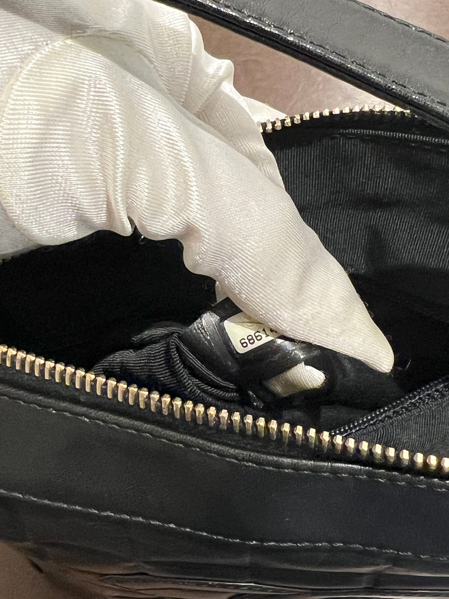 2000-2002 CHANEL中古黑色方形冰格肩背手提包 肩帶可調節 有貼
