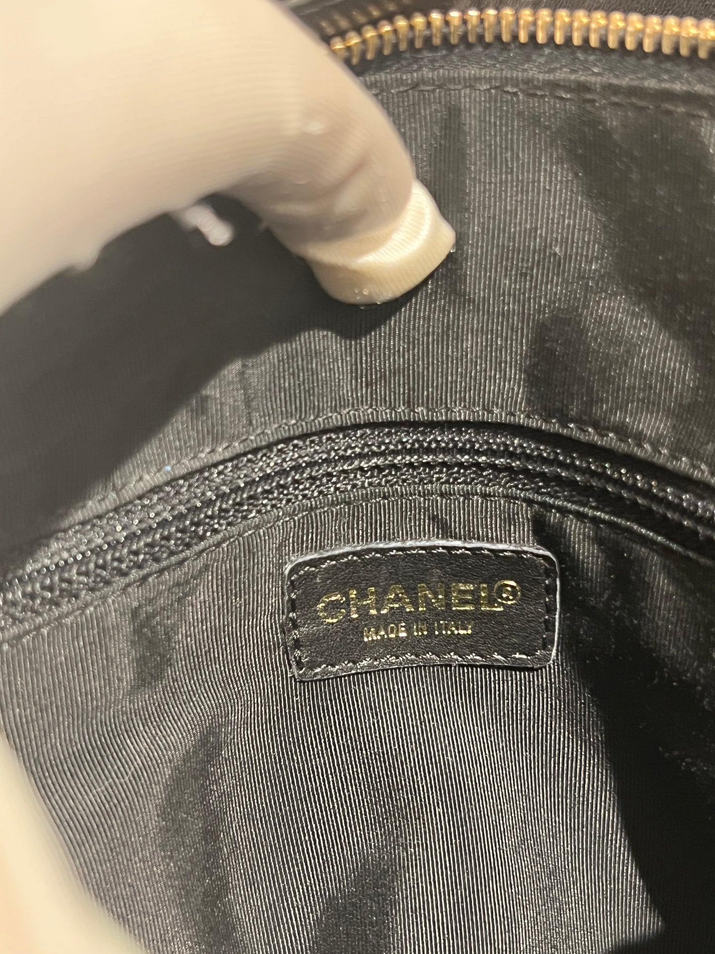2000-2002 CHANEL中古黑色方形冰格肩背手提包 肩帶可調節 有貼