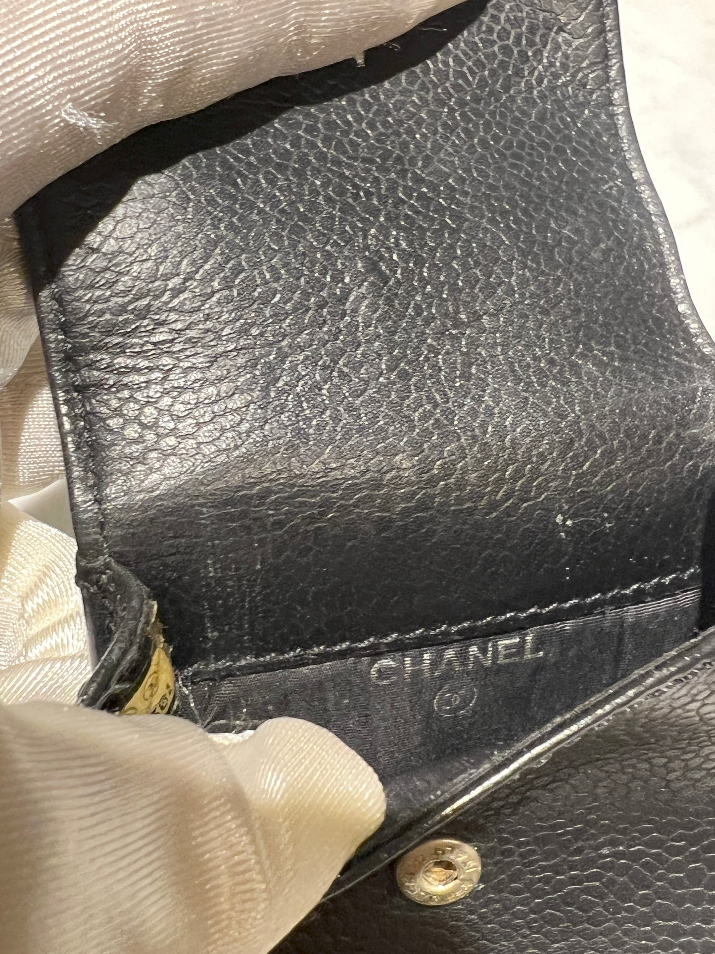 1997-1999 CHANEL魚子醬手提袋斜肩側肩包 送肩帶 日本中古二手Vintage
