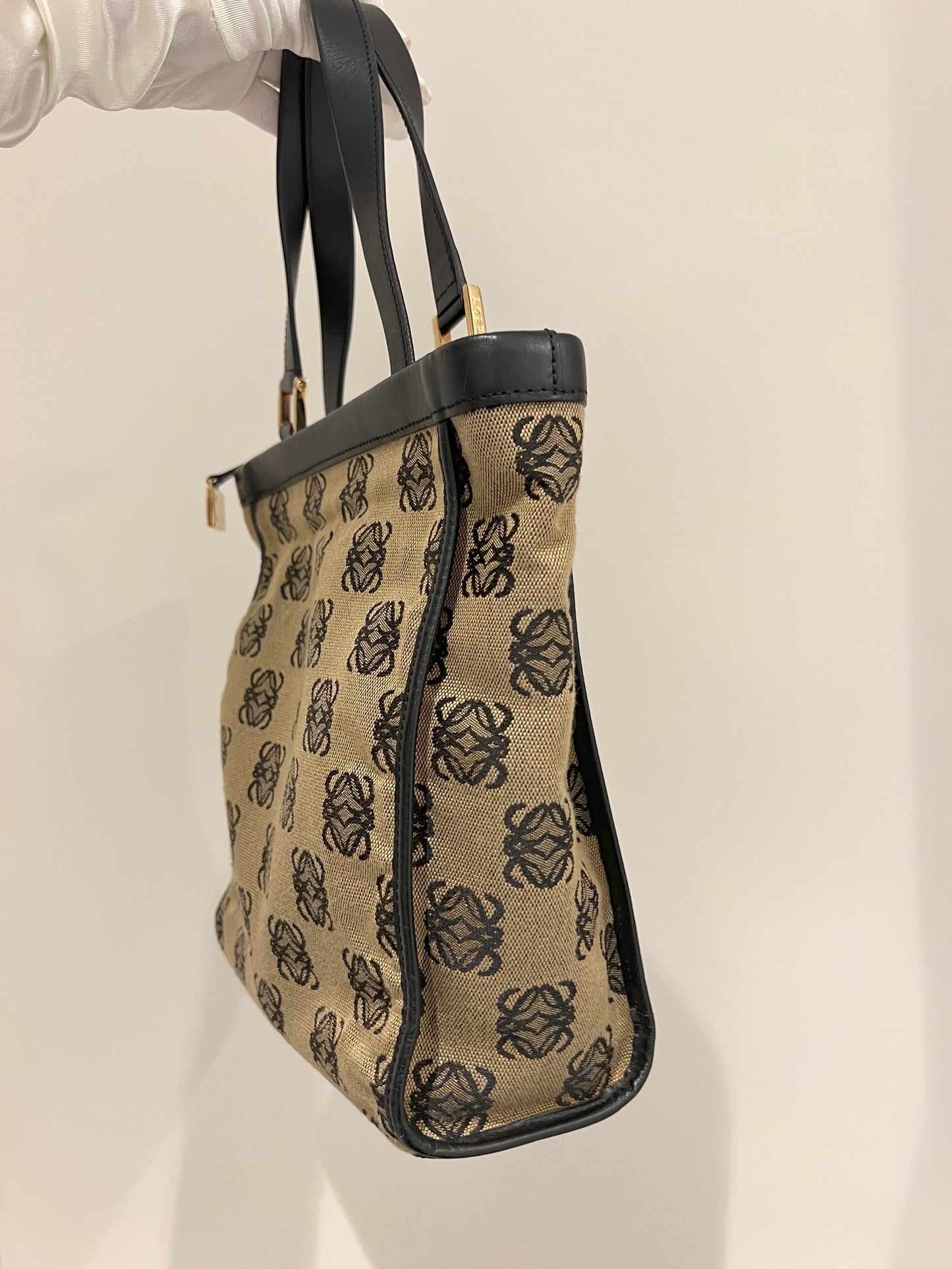 LOEWE稀有小琴譜手提側肩包 贈金屬鏈條肩帶 中古Vintage