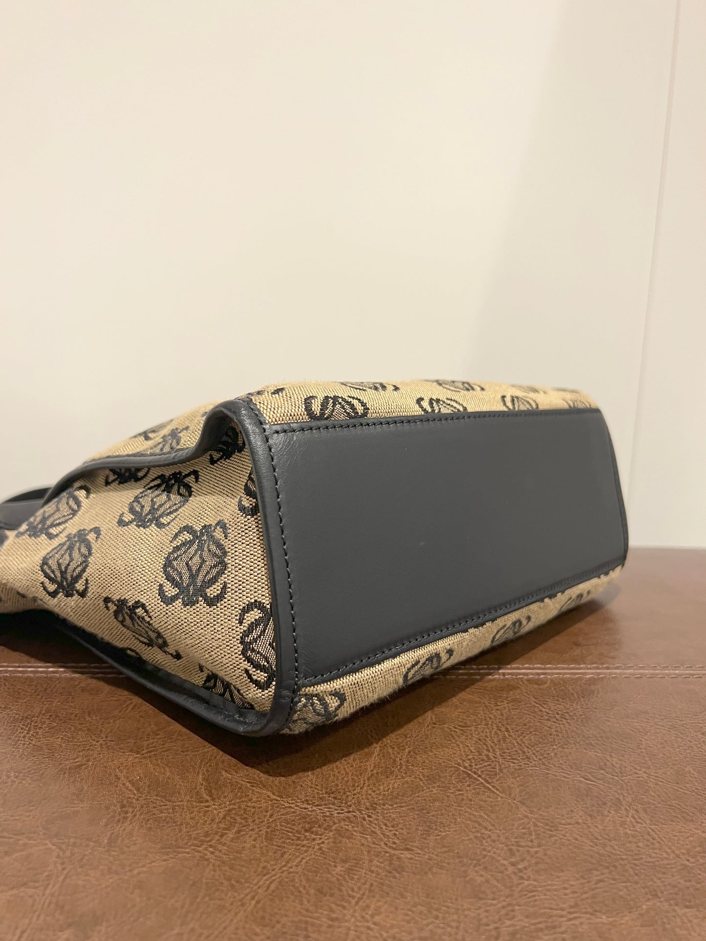 LOEWE稀有小琴譜手提側肩包 贈金屬鏈條肩帶 中古Vintage