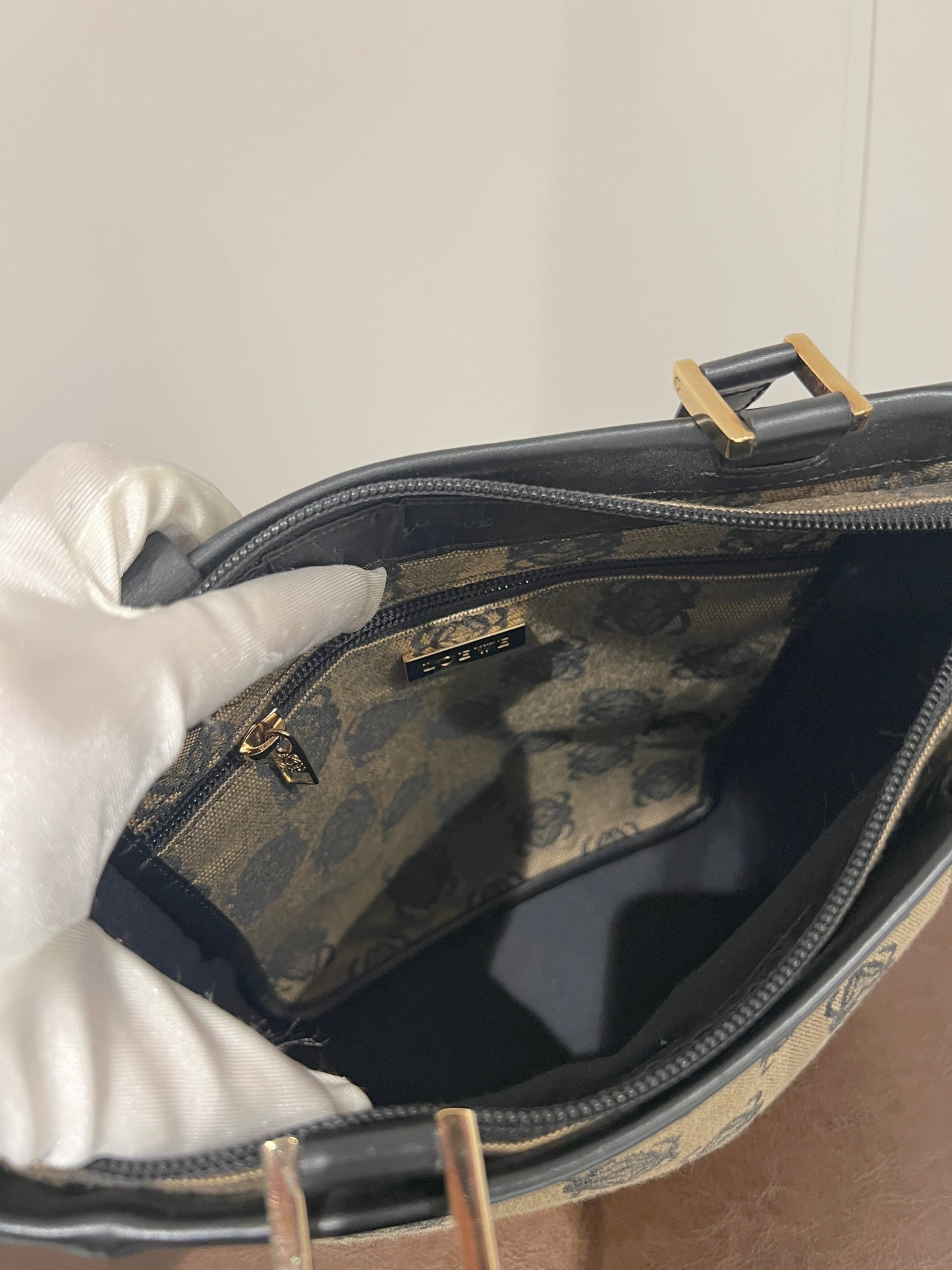 LOEWE稀有小琴譜手提側肩包 贈金屬鏈條肩帶 中古Vintage