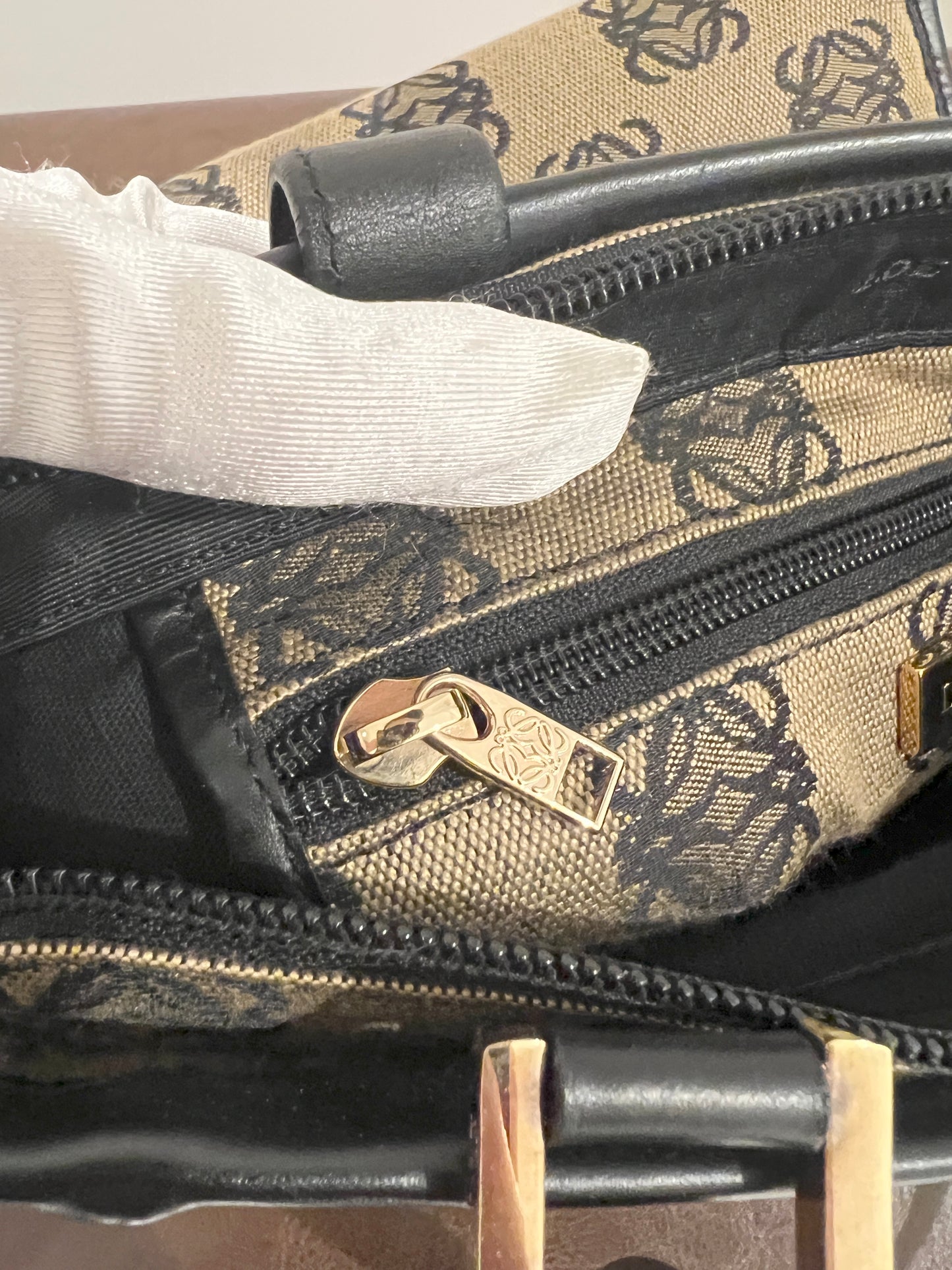 LOEWE稀有小琴譜手提側肩包 贈金屬鏈條肩帶 中古Vintage