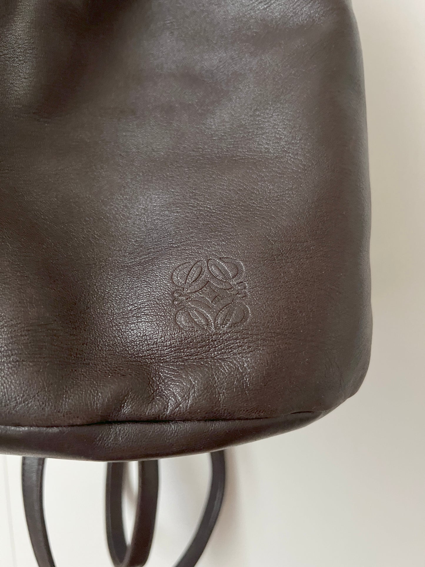 Loewe深啡色軟滑小羊皮背包肩背袋 日本中古二手vintage