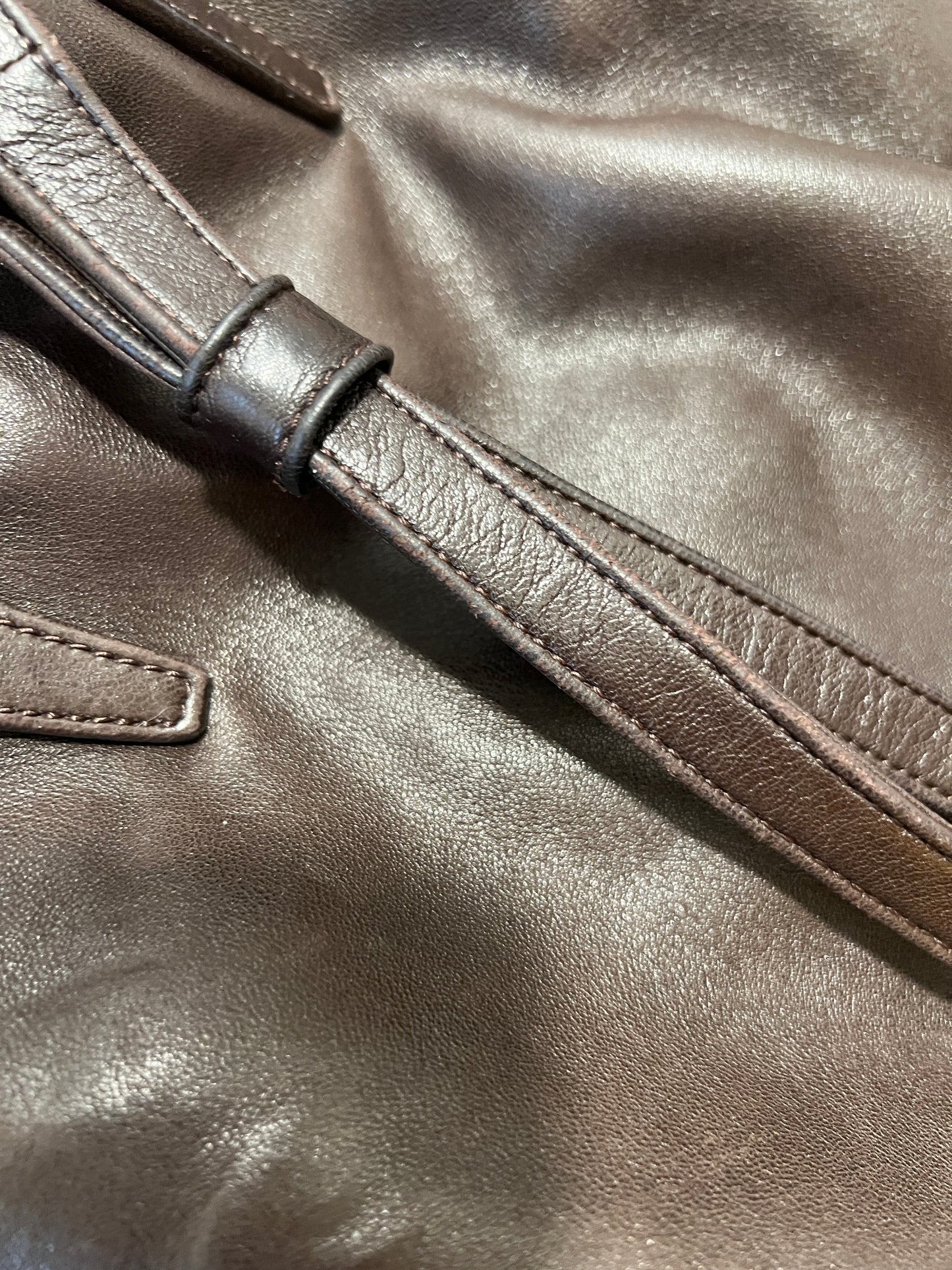 Loewe深啡色軟滑小羊皮背包肩背袋 日本中古二手vintage