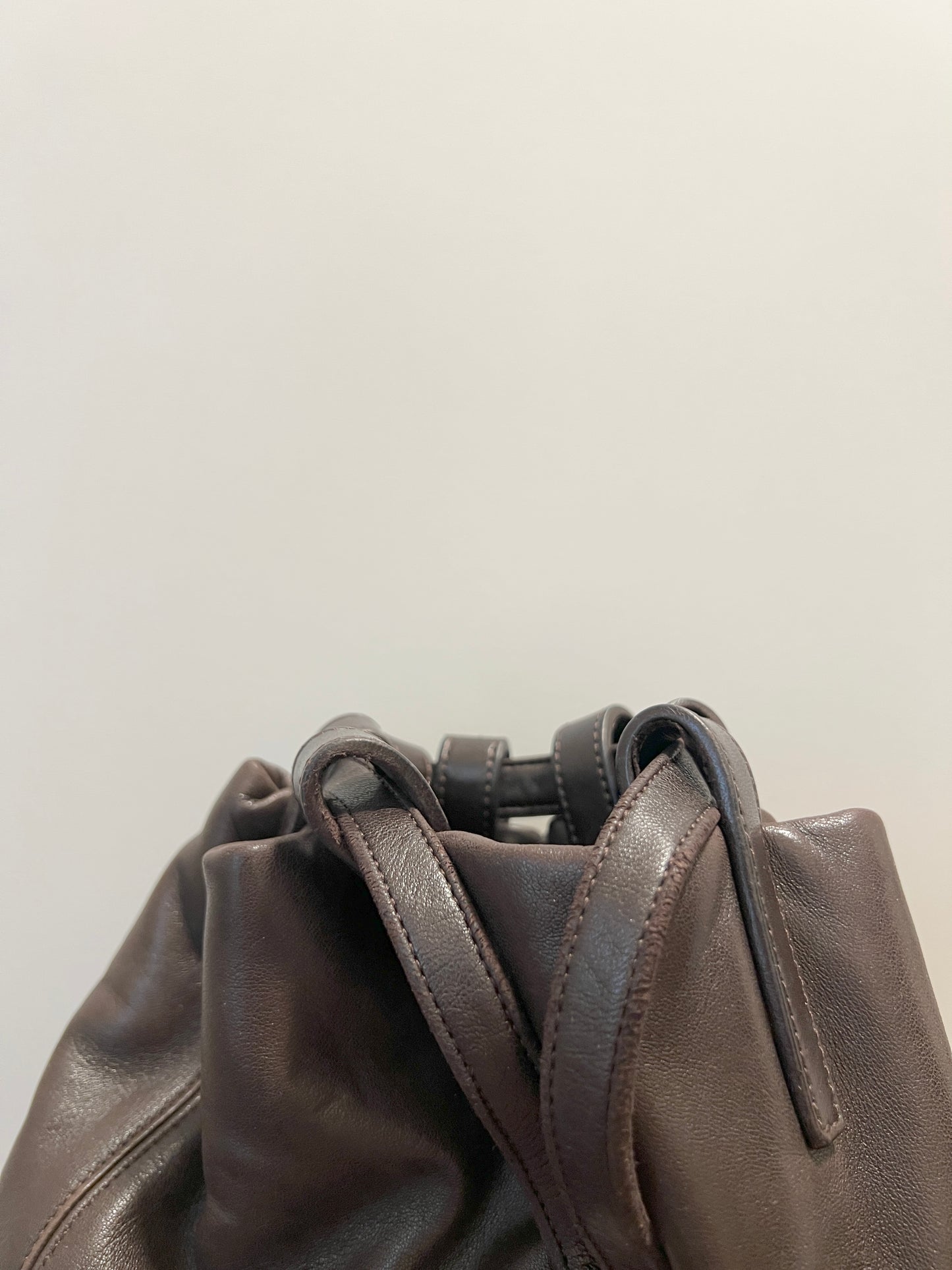 Loewe深啡色軟滑小羊皮背包肩背袋 日本中古二手vintage