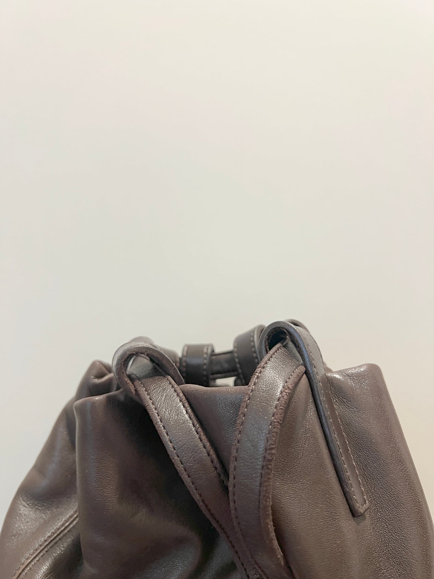 Loewe深啡色軟滑小羊皮背包肩背袋 日本中古二手vintage