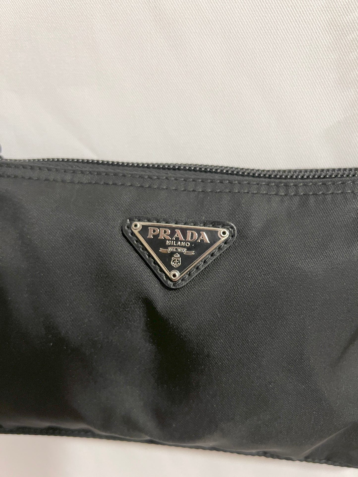 Prada黑色降落傘尼龍小手袋側肩斜揹袋 有保證卡 日本vintage