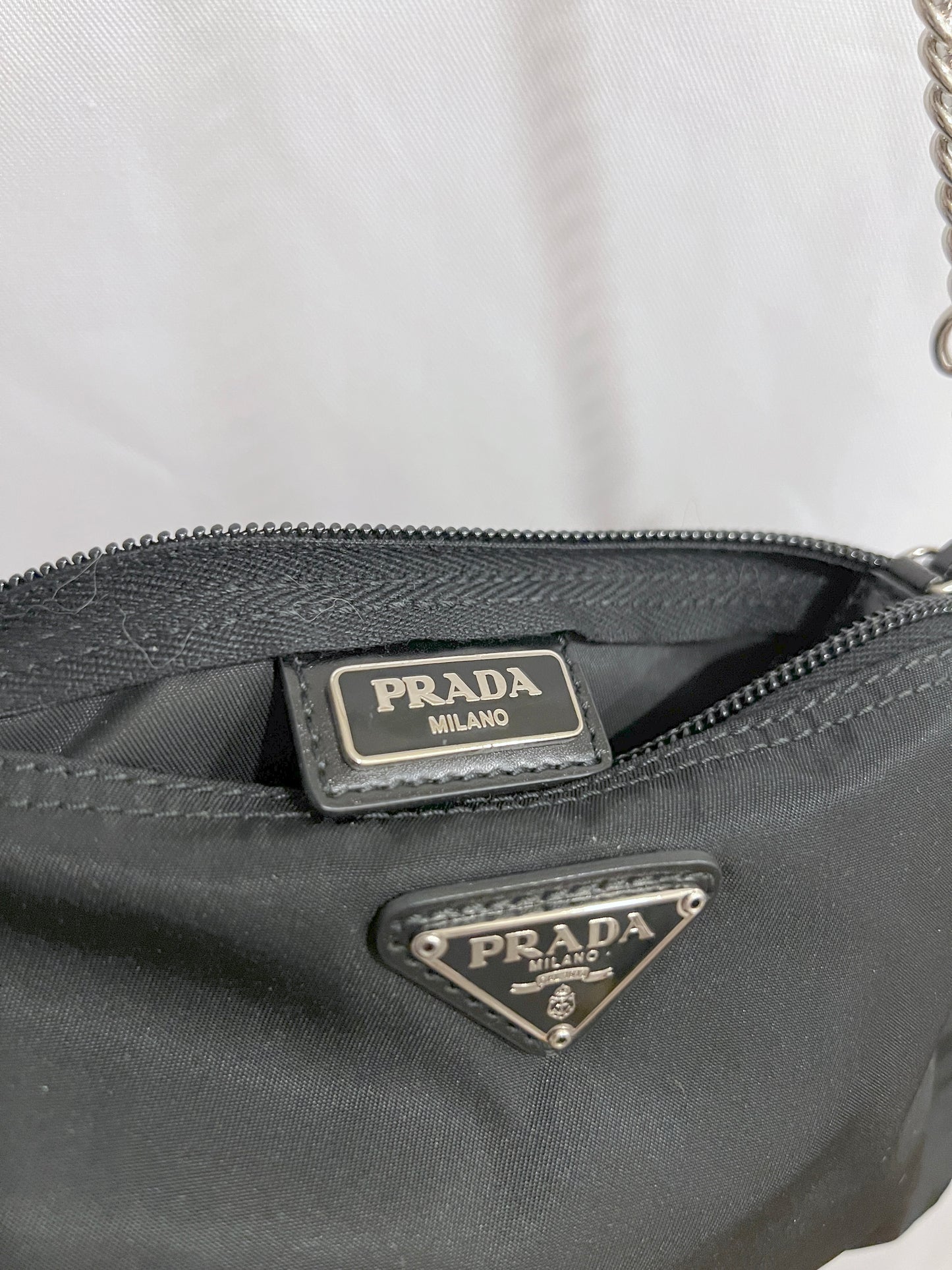 Prada黑色降落傘尼龍小手袋側肩斜揹袋 有保證卡 日本vintage