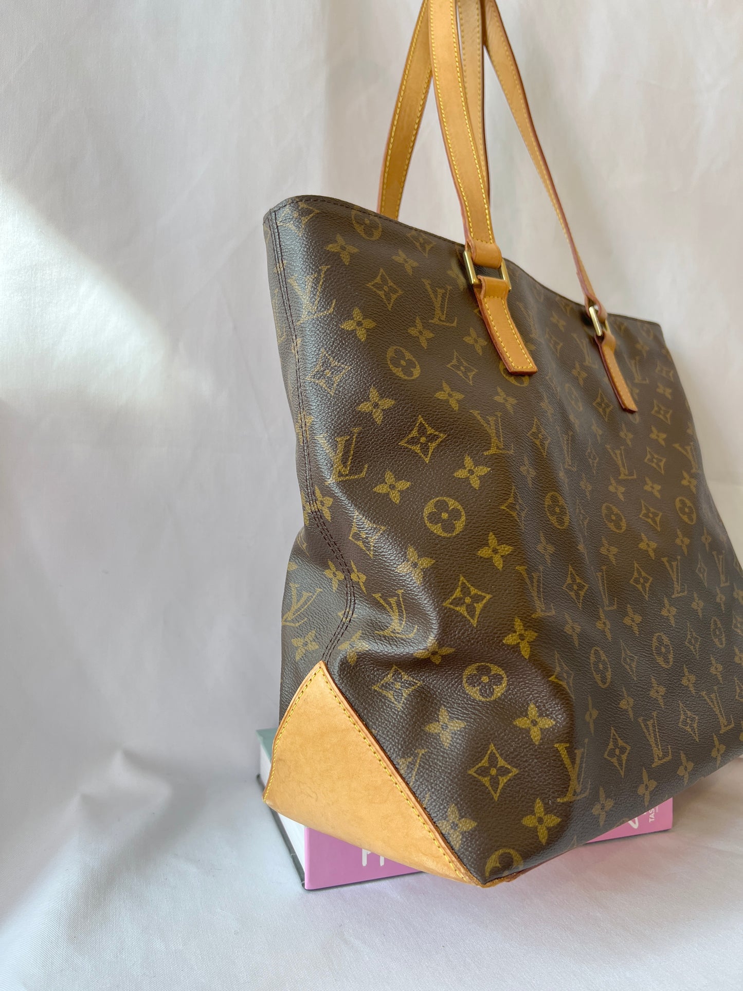 LV Cabas Mezzo啡色老花大容量手提肩背則肩包