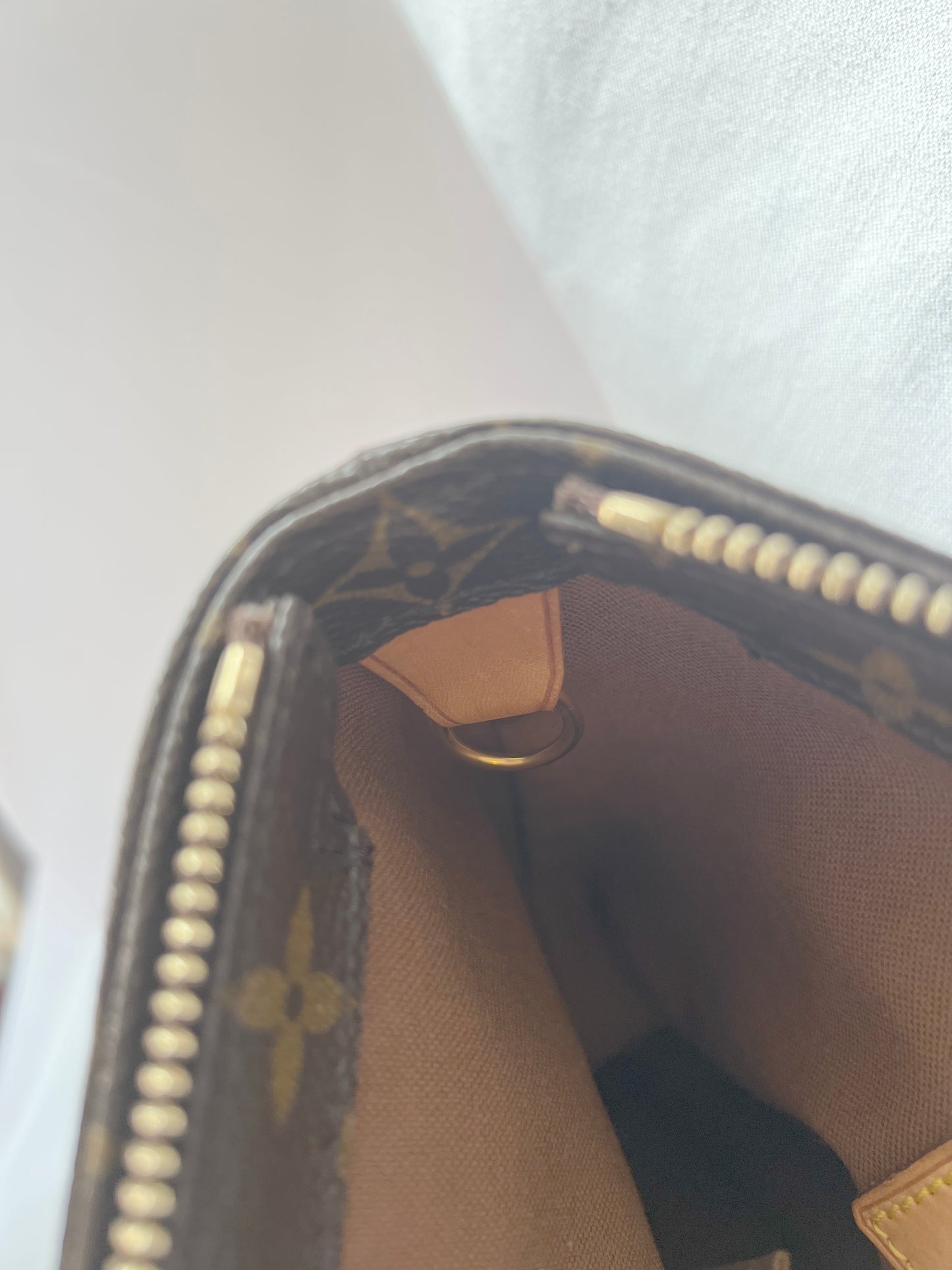 LV Cabas Mezzo啡色老花大容量手提肩背則肩包