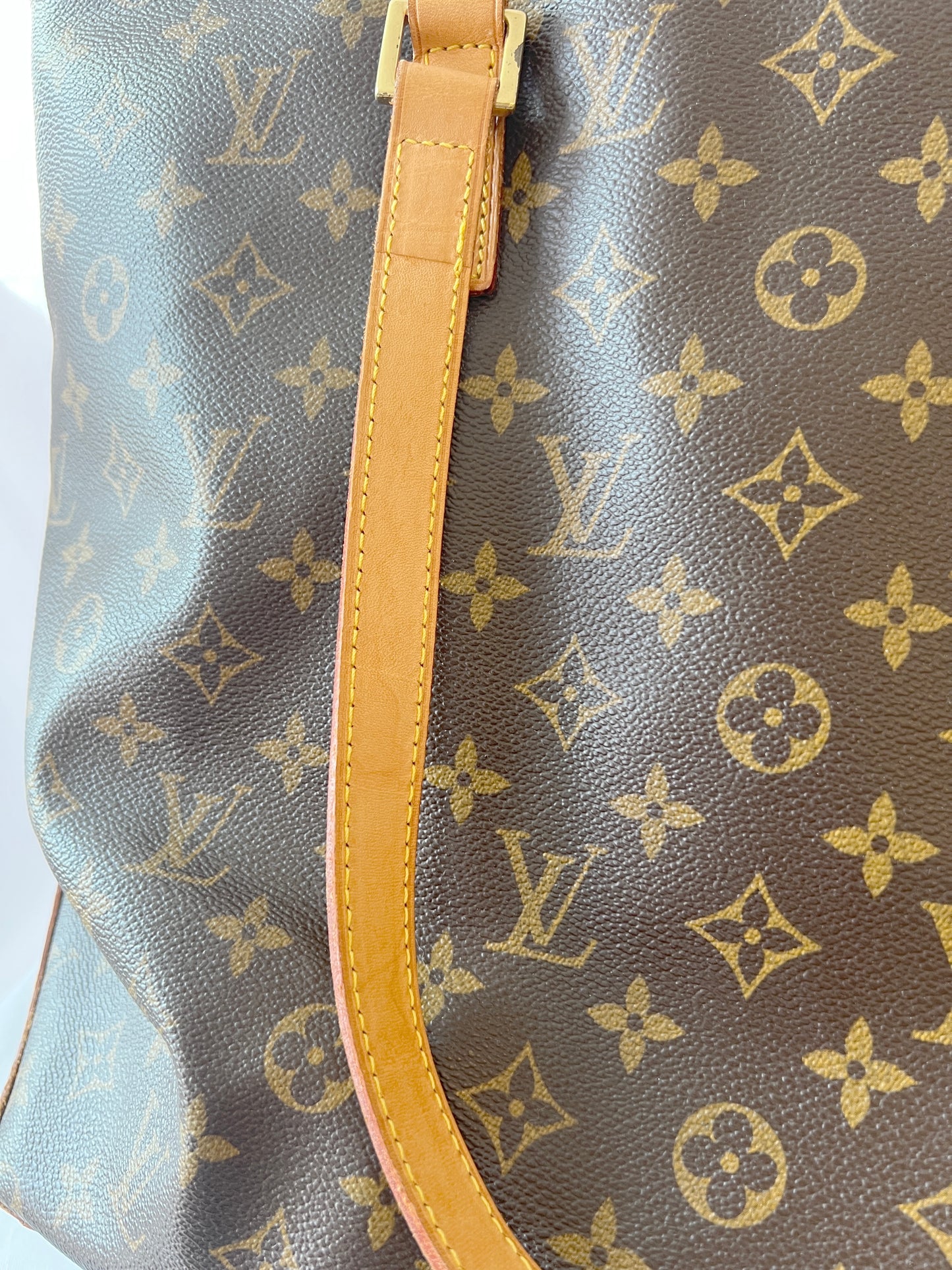 LV Cabas Mezzo啡色老花大容量手提肩背則肩包