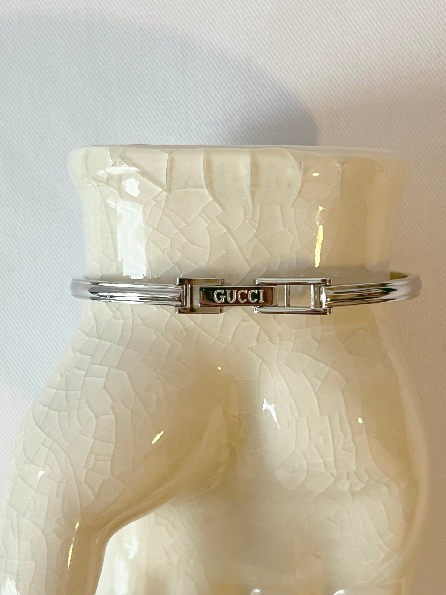 Gucci Bezel watch銀色中古手錶 12色外圈正常運作 盒保證卡書仔