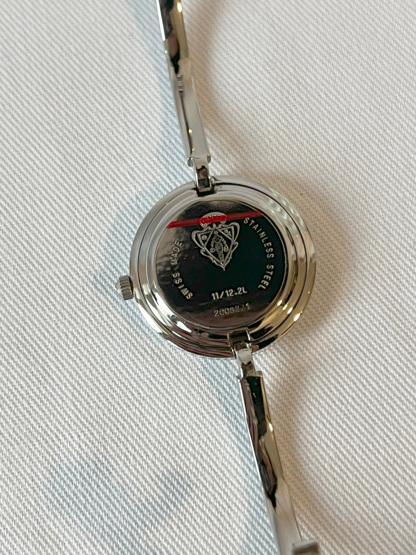 Gucci Bezel watch銀色中古手錶 12色外圈正常運作 盒保證卡書仔