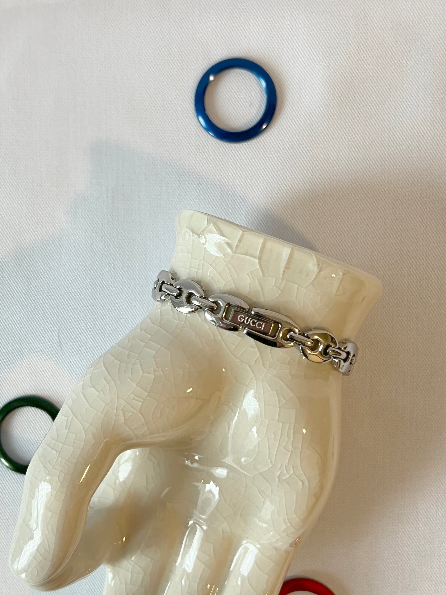Gucci Change Bezel銀色中古手錶 6色外圈正常運作手鏈可按長度拆