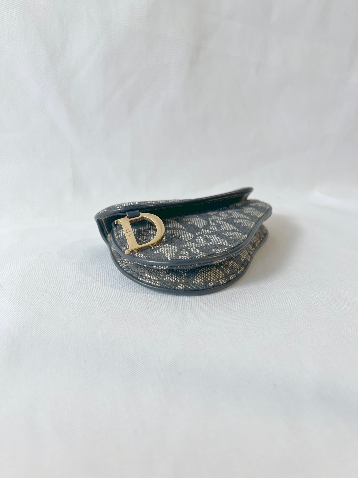 Dior馬鞍老花深藍色手提袋送肩帶側背肩背斜背包