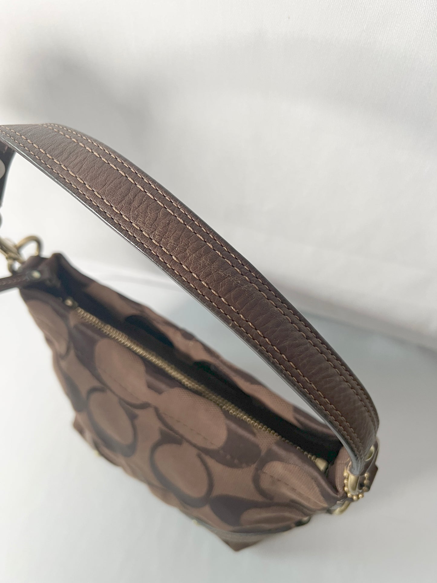 Coach啡色中古手提袋肩背側肩袋腋下包 日本中古二手vintage