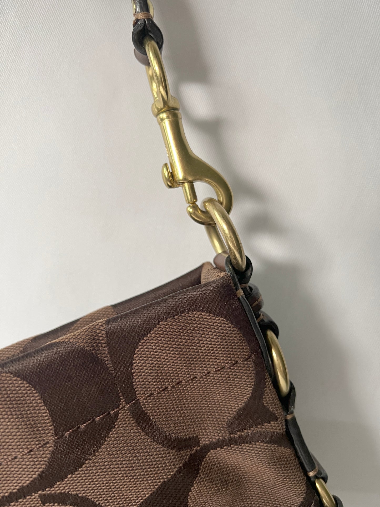Coach啡色中古手提袋肩背側肩袋腋下包 日本中古二手vintage