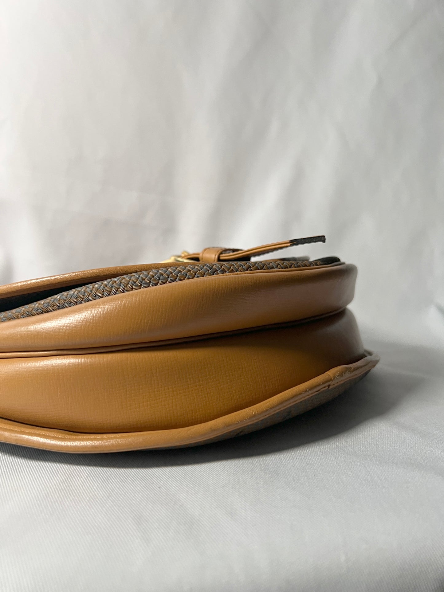 YSL啡色皮革斜揹包肩背袋 可調節肩帶 多個口袋 日本中古Vintage