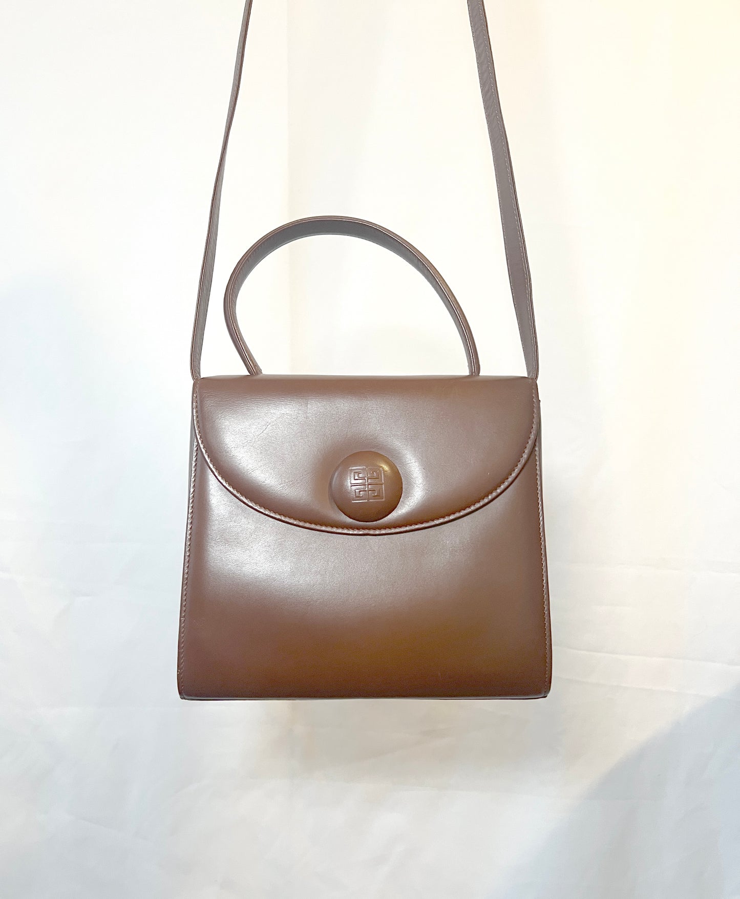 Givenchy啡色皮革中古手提肩背側背袋斜背袋 日本vintage
