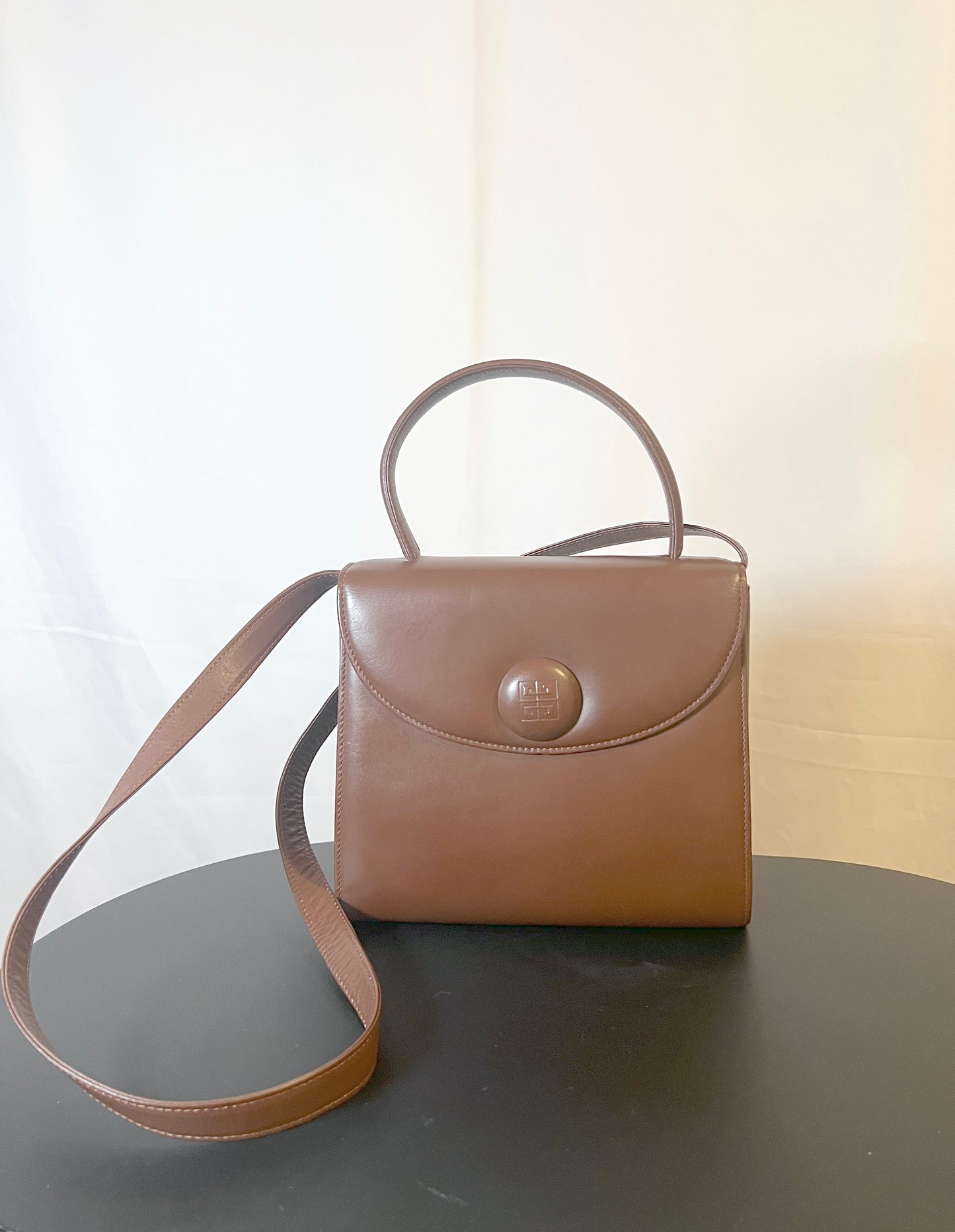 Givenchy啡色皮革中古手提肩背側背袋斜背袋 日本vintage