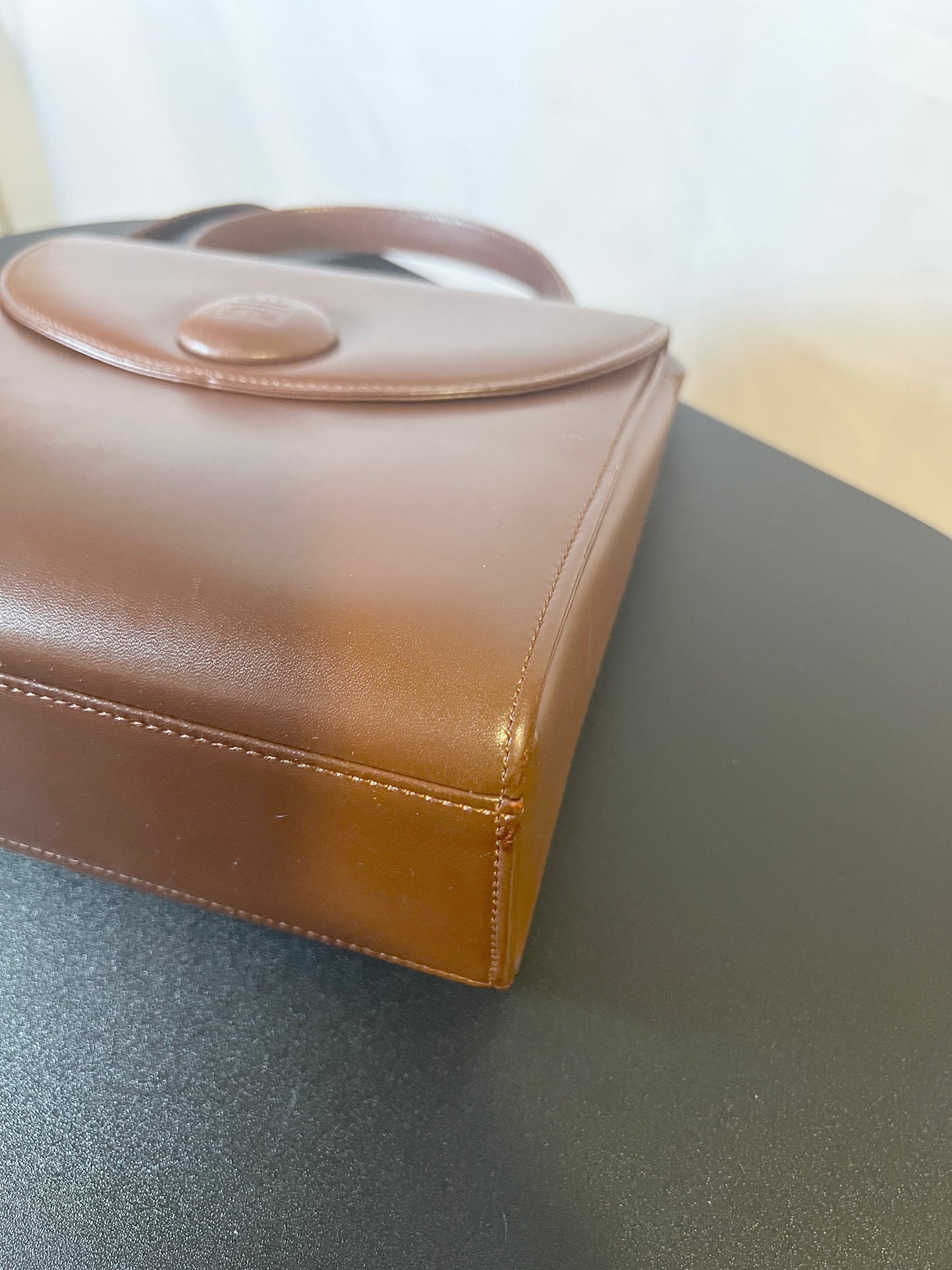 Givenchy啡色皮革中古手提肩背側背袋斜背袋 日本vintage