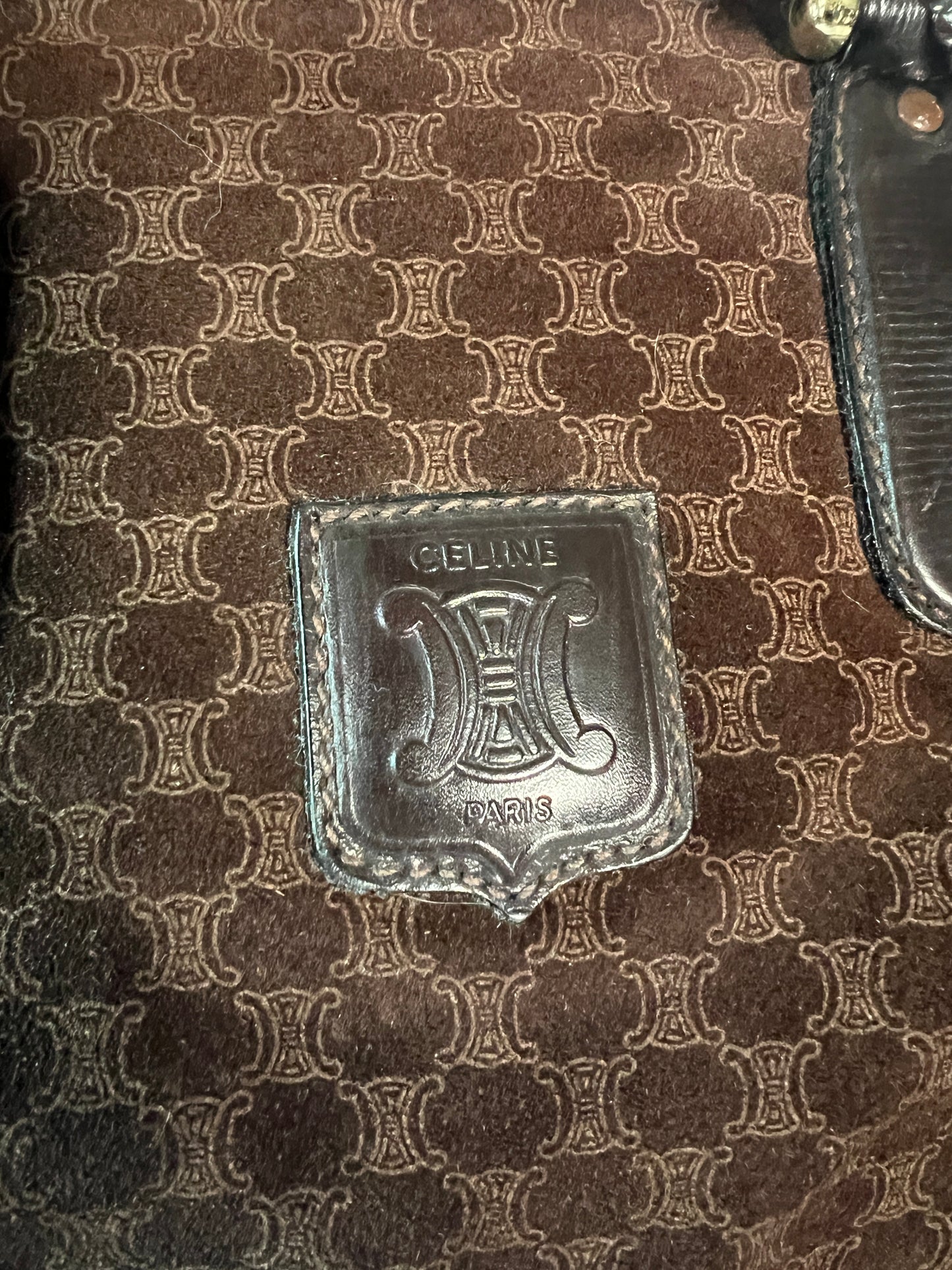 Celine啡色中古波士頓醫生包手提手挽袋 送銀色吊飾 日本Vintage