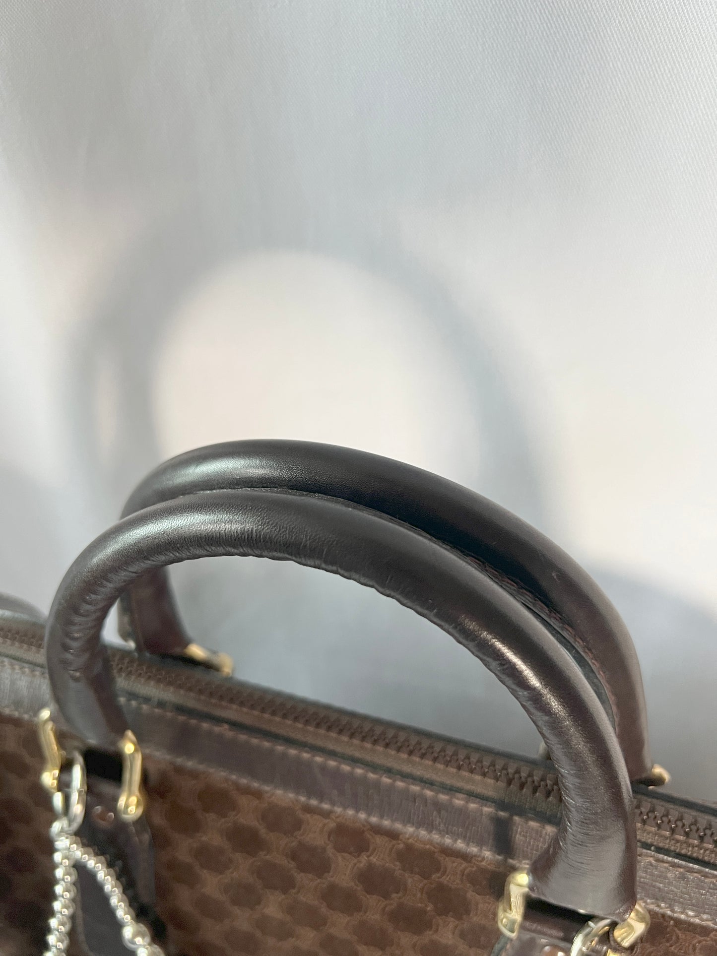 Celine啡色中古波士頓醫生包手提手挽袋 送銀色吊飾 日本Vintage
