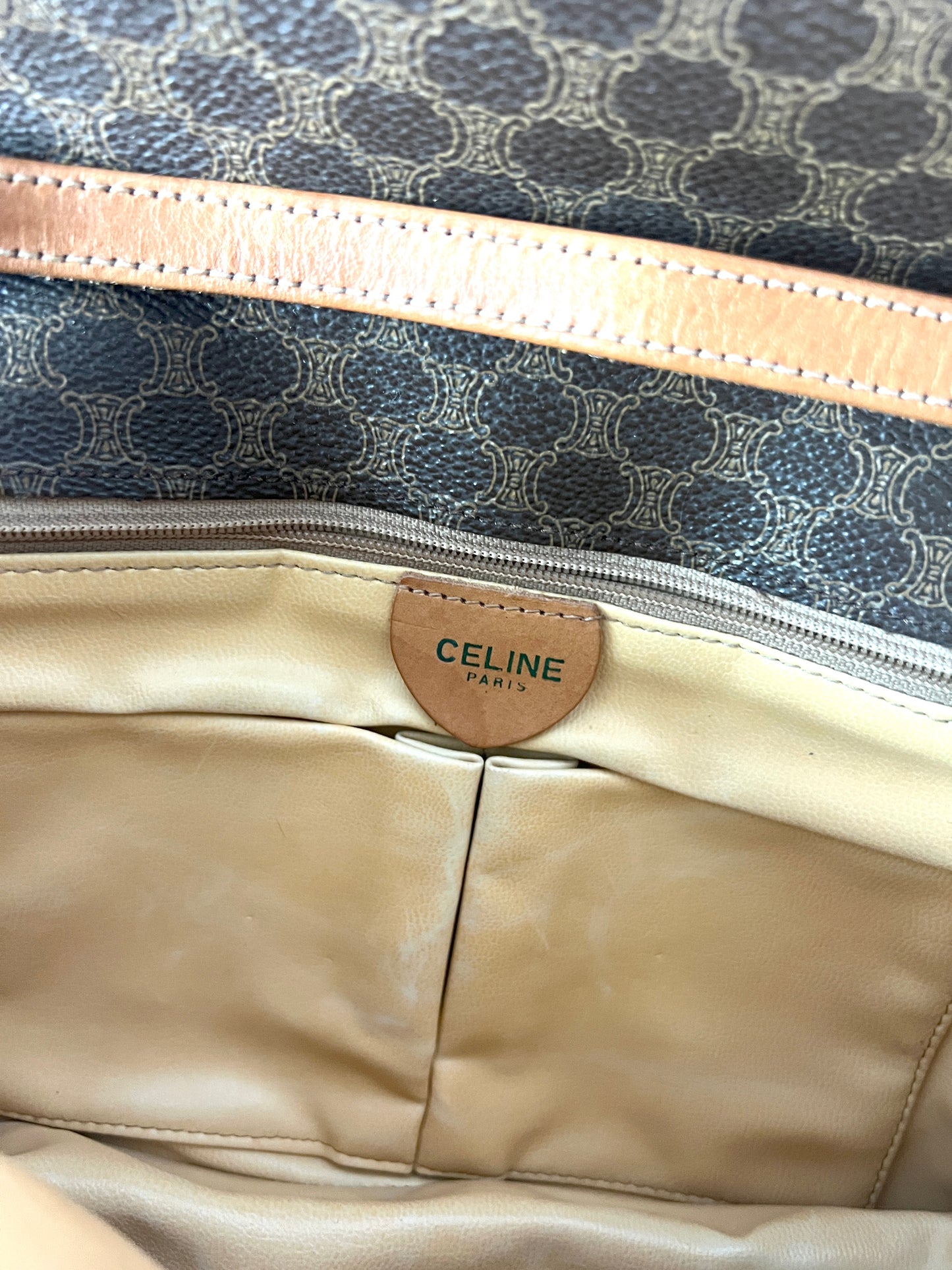 Celine啡色凱旋門手提肩背斜肩側背包 配原裝肩帶 日本中古
