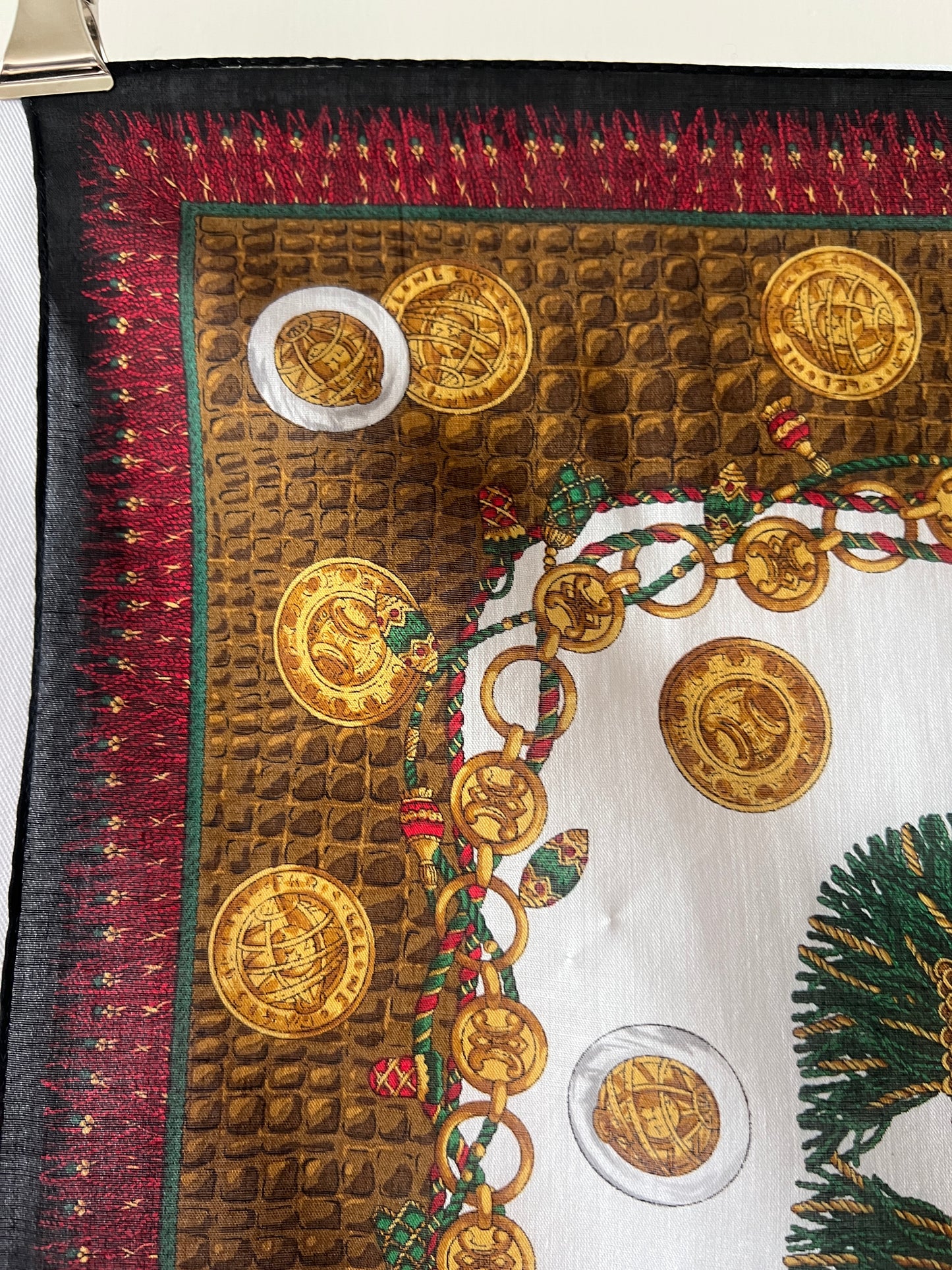 Celine scarf金幣綿質圍巾方巾絲巾 全新連貼紙 日本中古Vintage