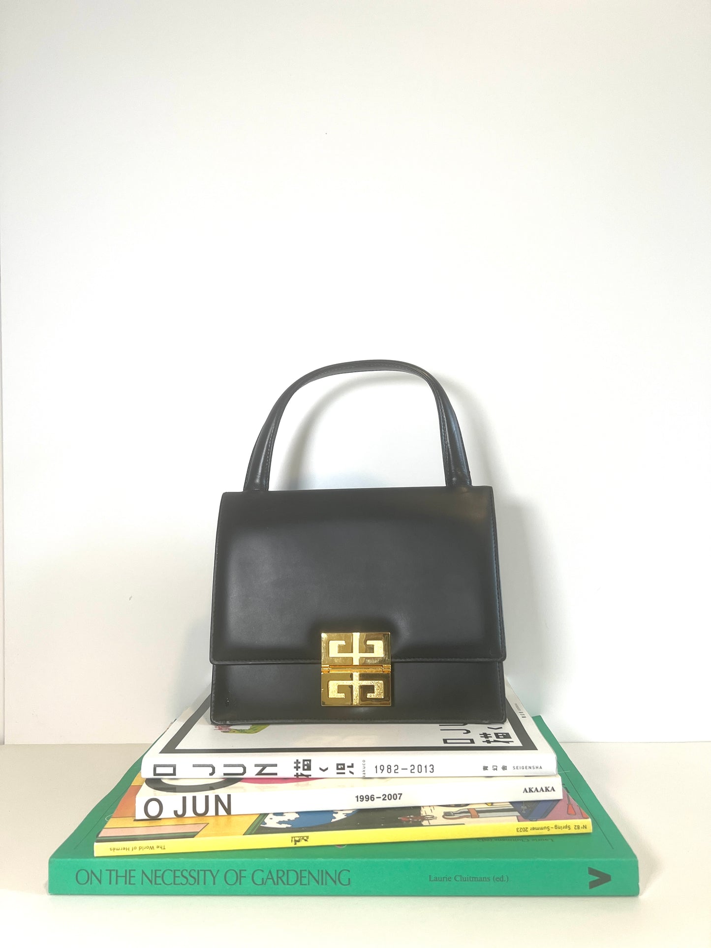 Givenchy黑色皮革手提色手挽袋 中古孤品