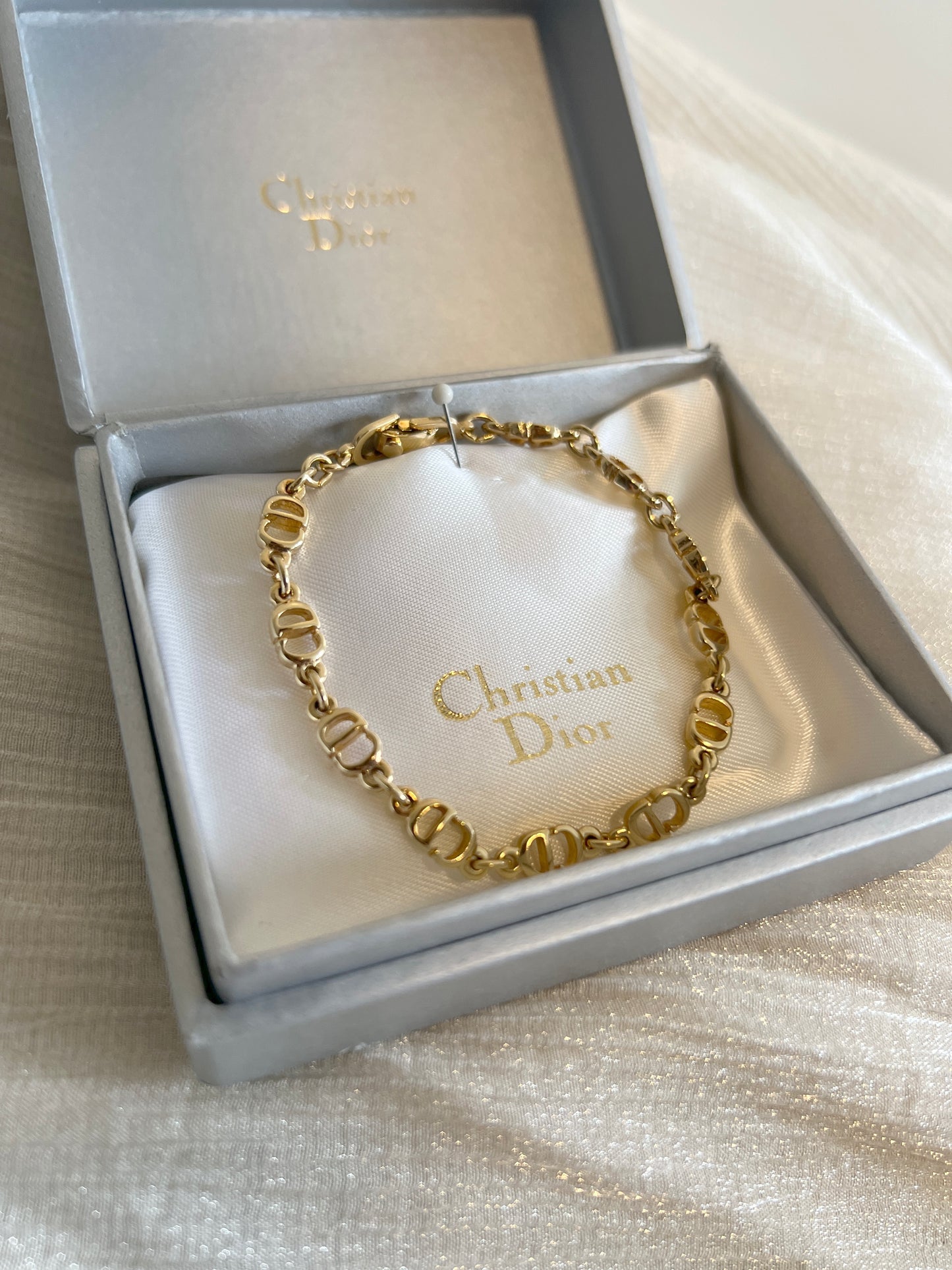 Dior極美品氣質典雅金色鍍金CD手鏈